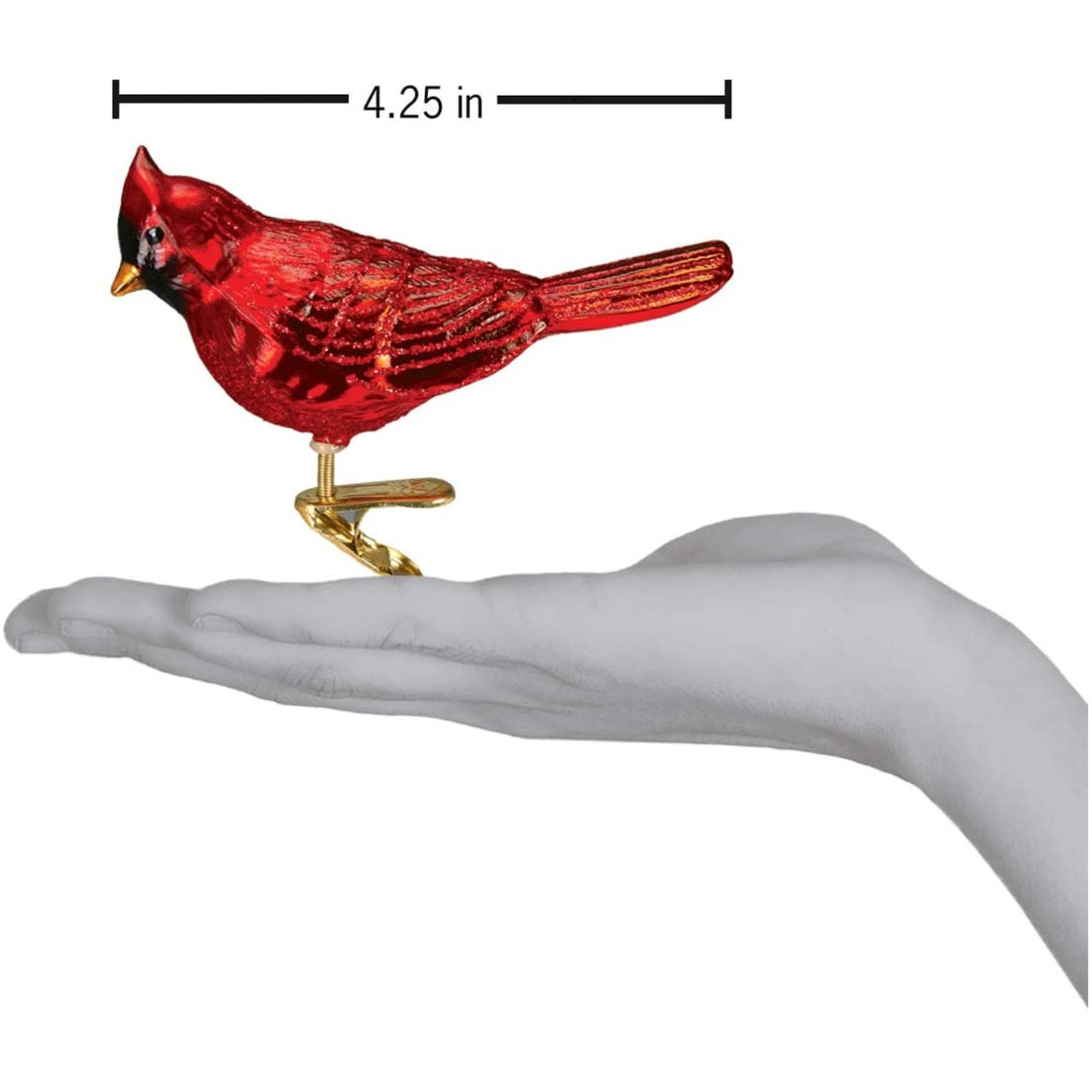Old World Christmas Ornaments Shiny Red Northern Cardinal Glass Blown