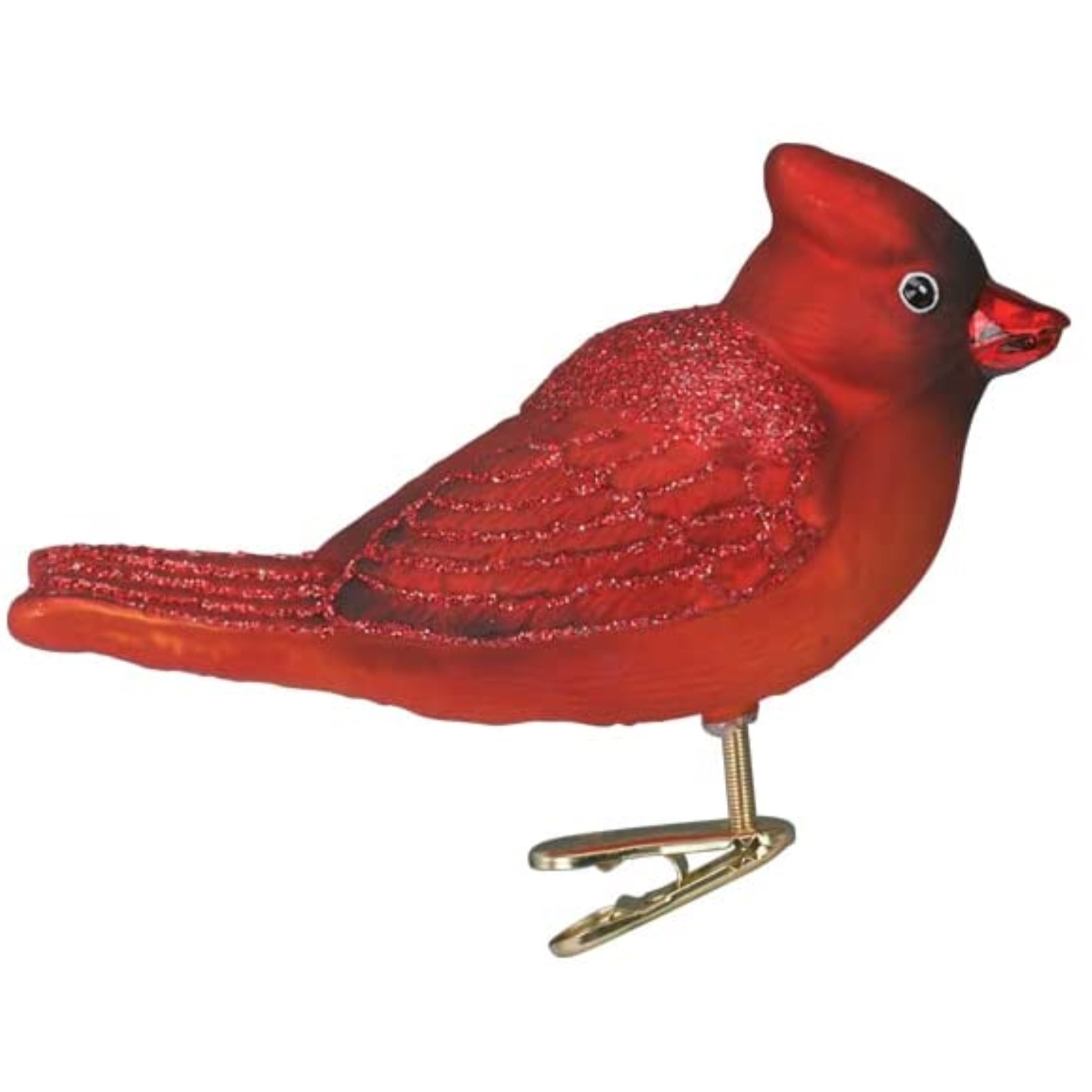Old World Christmas Glass Blown Ornament, Bright Red Cardinal (With OWC Gift Box)
