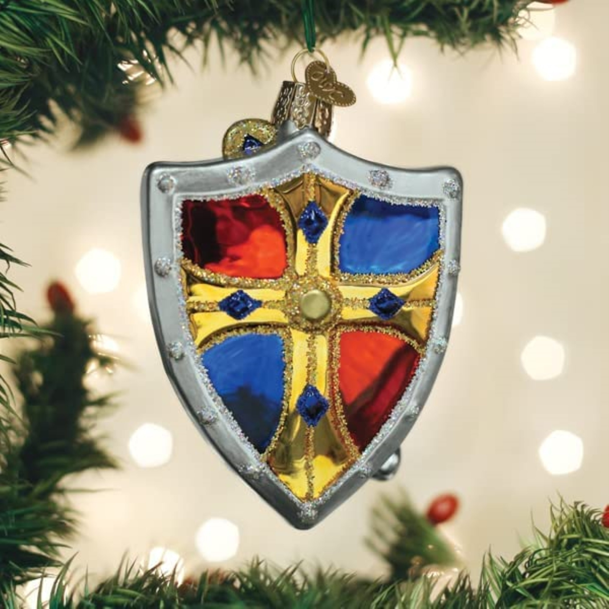 Old World Christmas Blown Glass Ornament for Christmas Tree, Medieval Armor