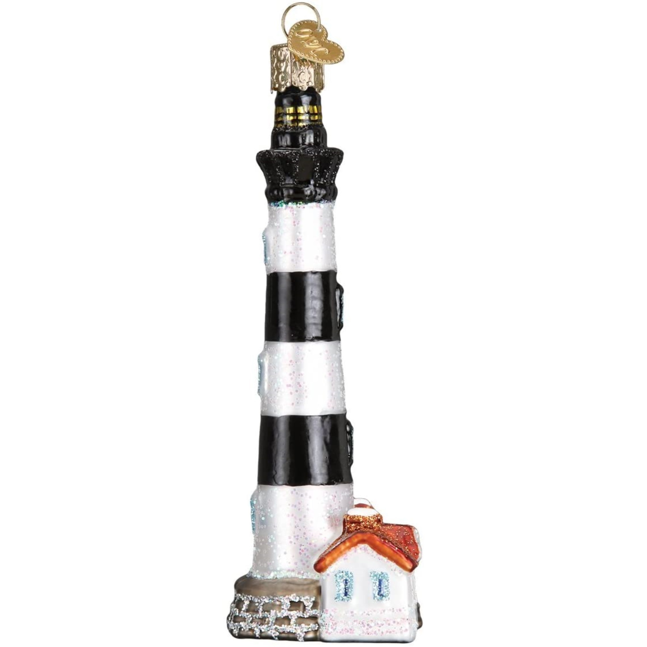 Old World Christmas Glass Blown Christmas Ornament, Bodie Island Lighthouse (With OWC Gift Box)