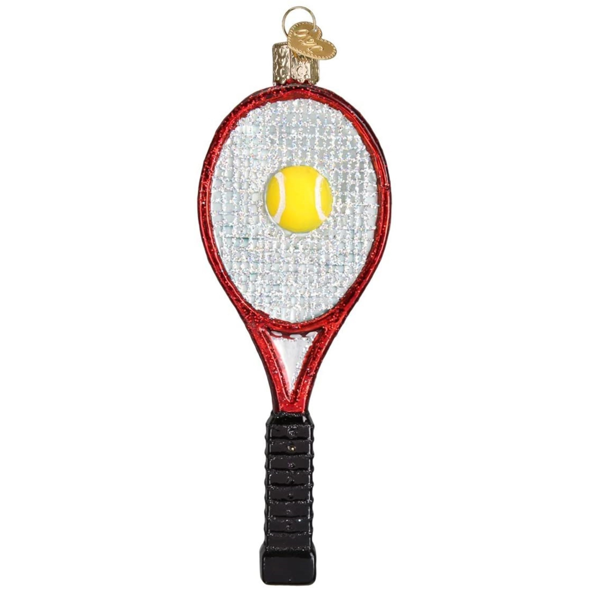 Old World Christmas Blown Glass Ornament for Christmas Tree, Tennis Racket