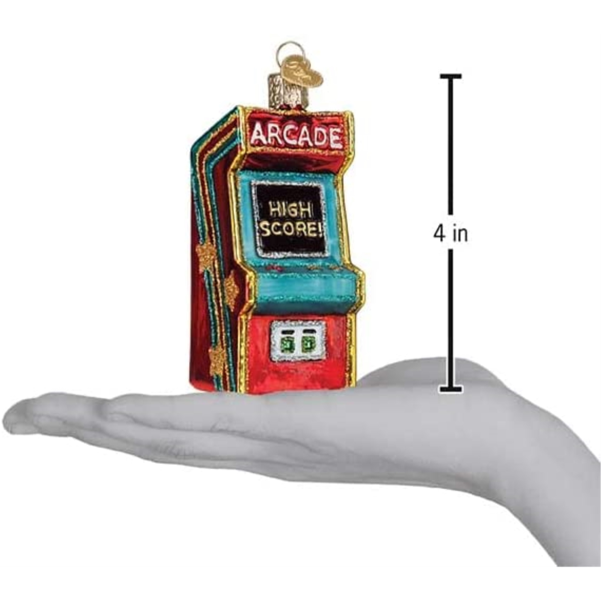 Old World Christmas Glass Blown Tree Ornament, Arcade Game (With OWC Gift Box)