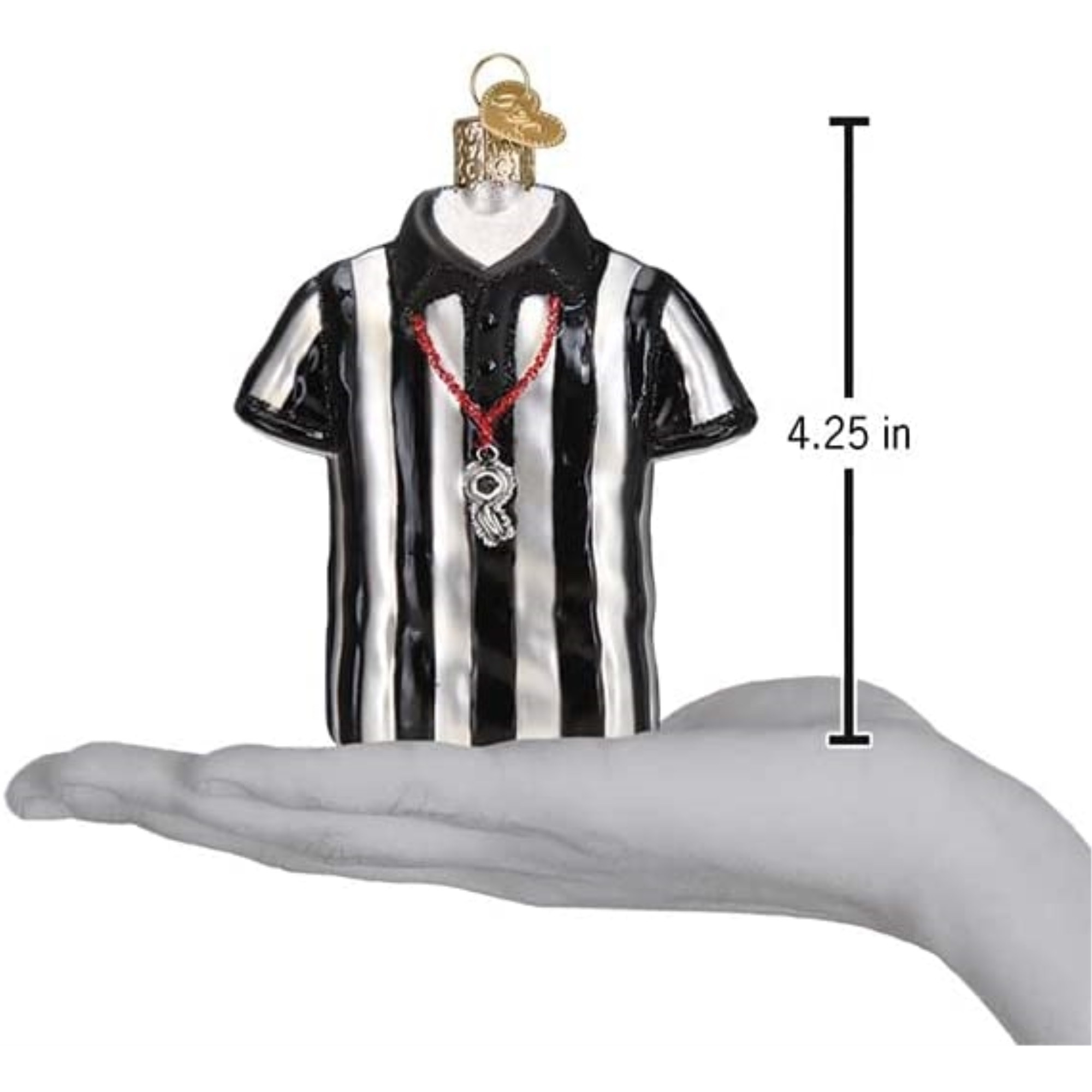 Old World Christmas Blown Glass Ornament for Christmas Tree, Referee Shirt