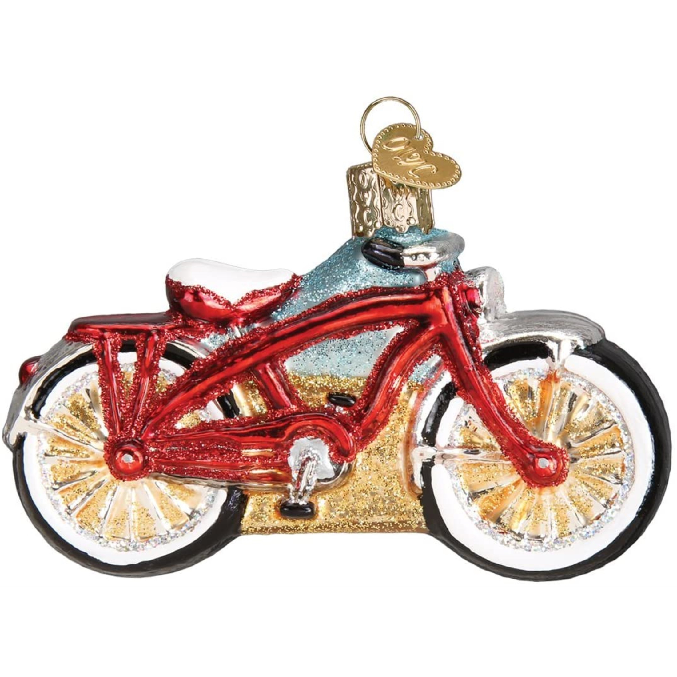 Old World Christmas Glass Blown Tree Ornament, Cruiser Bike (With OWC Gift Box) Old World Christmas Glass Blown Tree Ornament, Cruiser Bike (With OWC Gift Box)