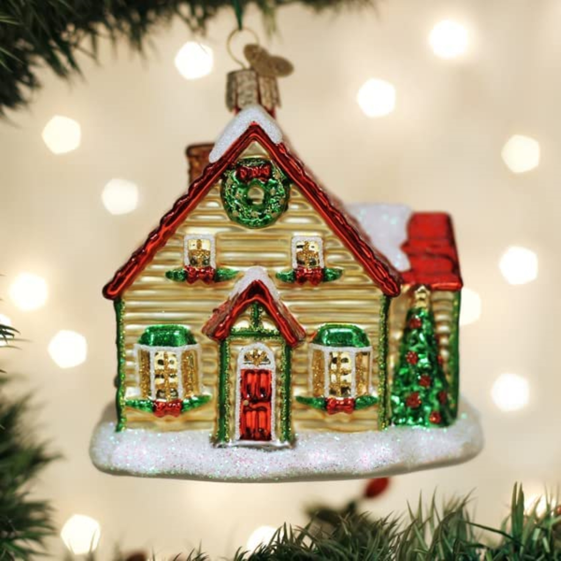 Old World Christmas Glass Blown Ornament for Christmas Tree, Christmas Cottage (With OWC Gift Box)