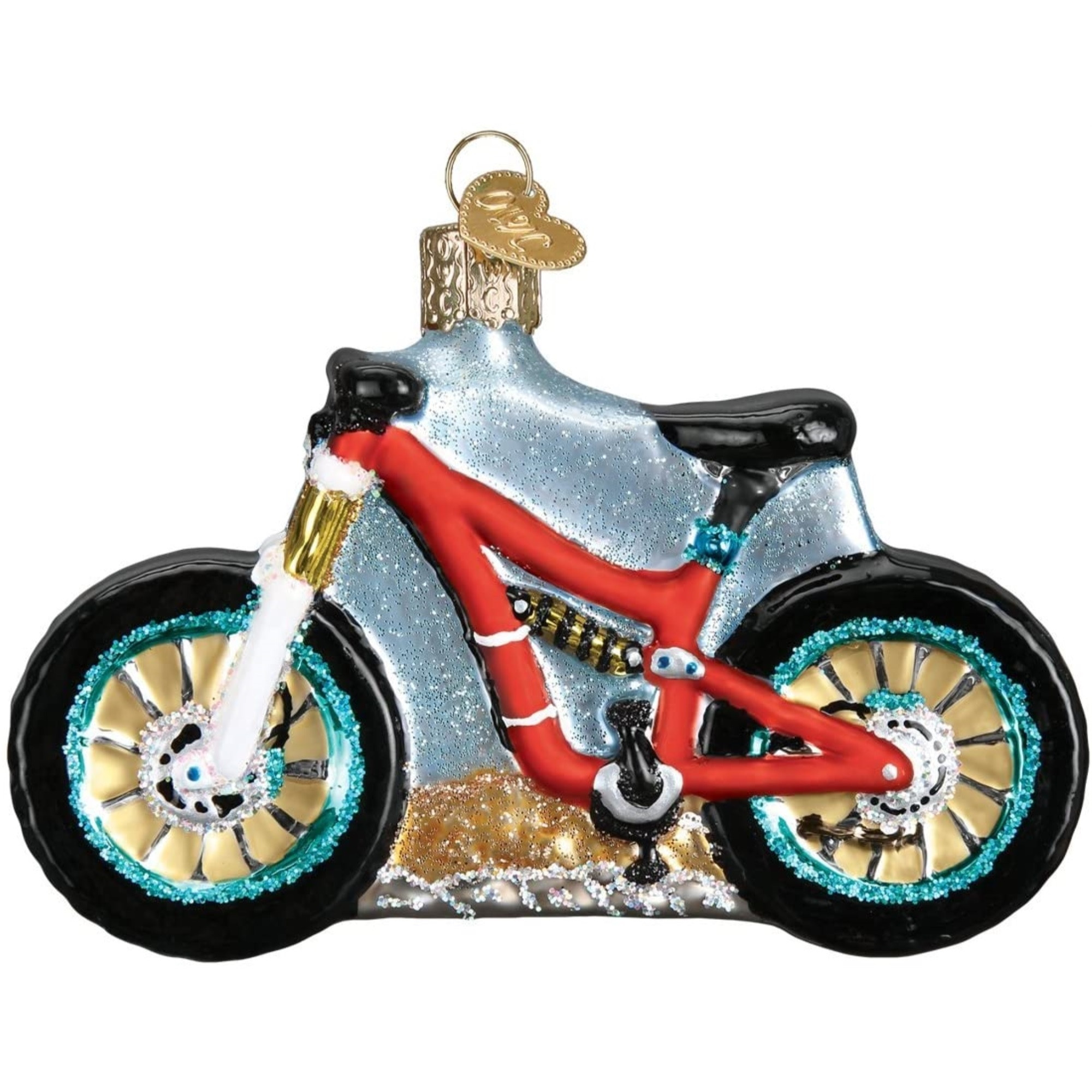 Old World Christmas Glass Blown Ornament for Christmas Tree, Mountain Bike