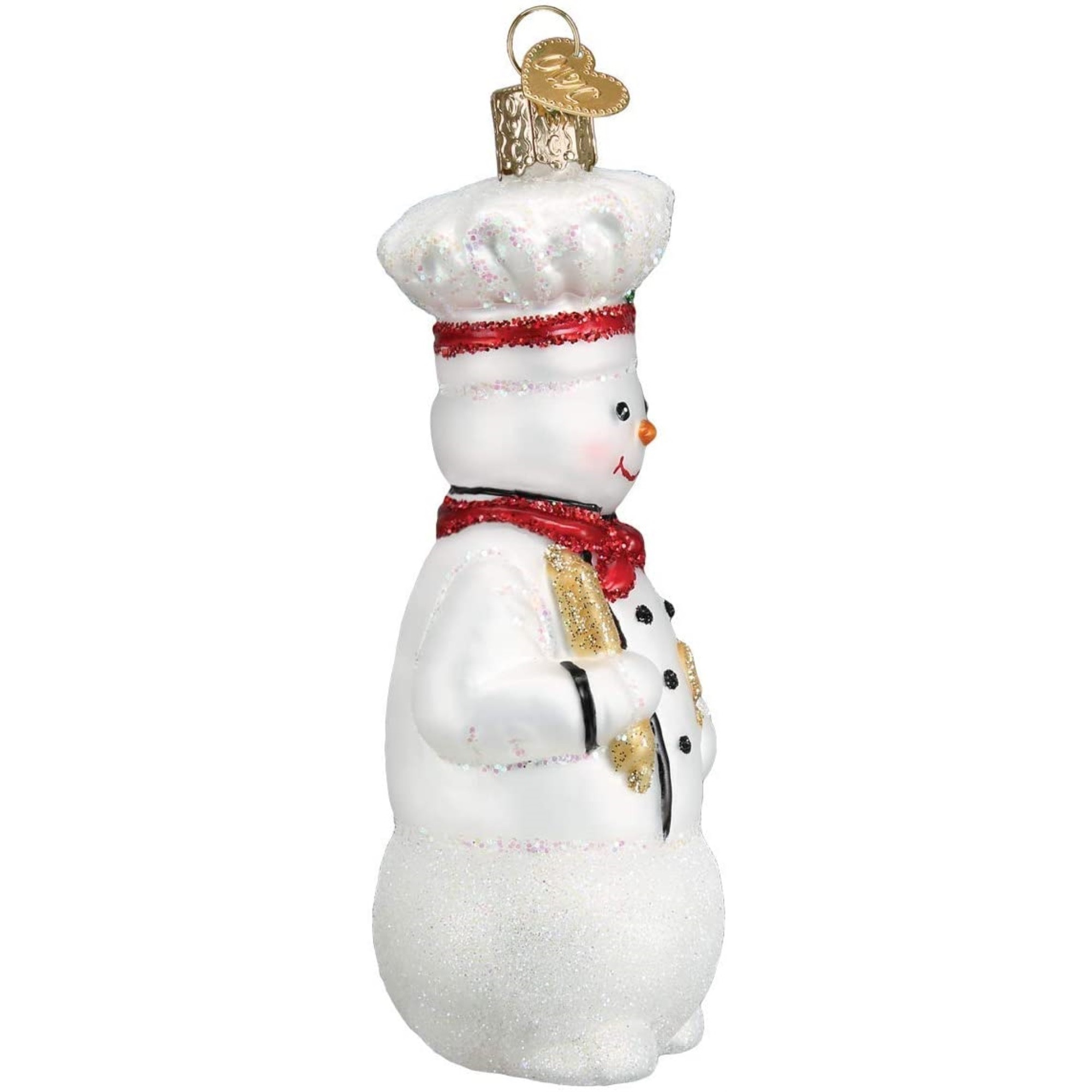 Old World Christmas Glass Blown Ornament for Christmas Tree, Snowman Chef