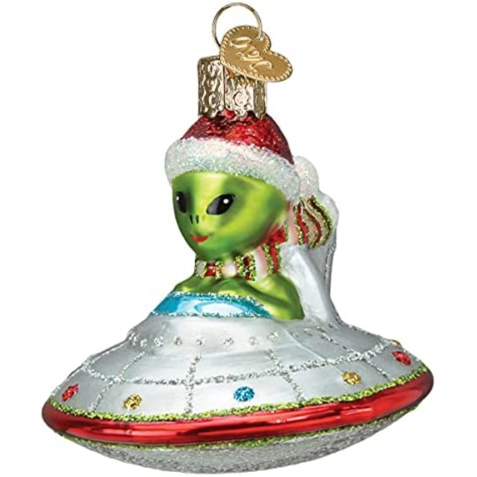 Old World Christmas Glass Blown Ornament for Christmas Tree, Christmas UFO