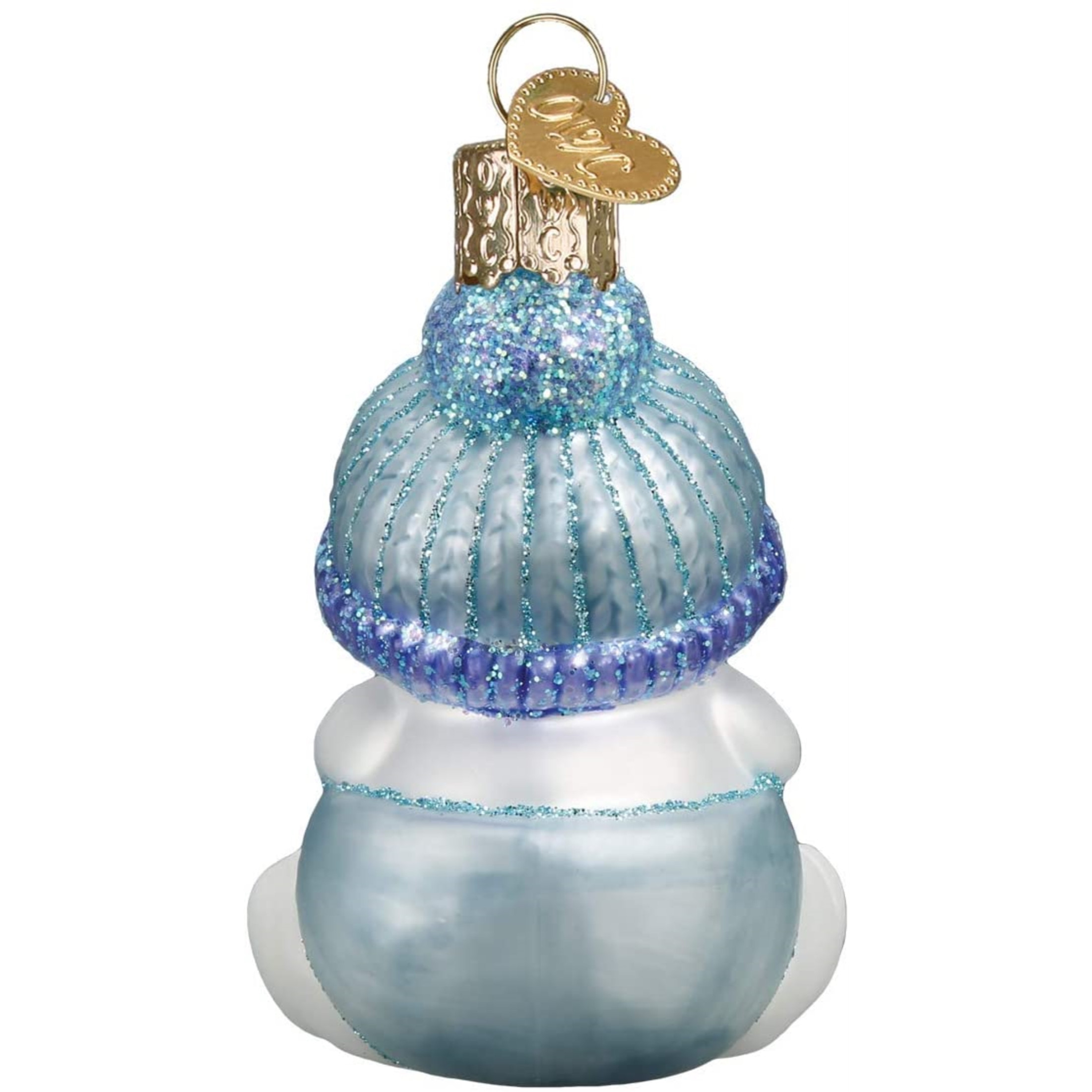 Old World Christmas Glass Blown Ornament, Snow Baby Boy (With OWC Gift Box)