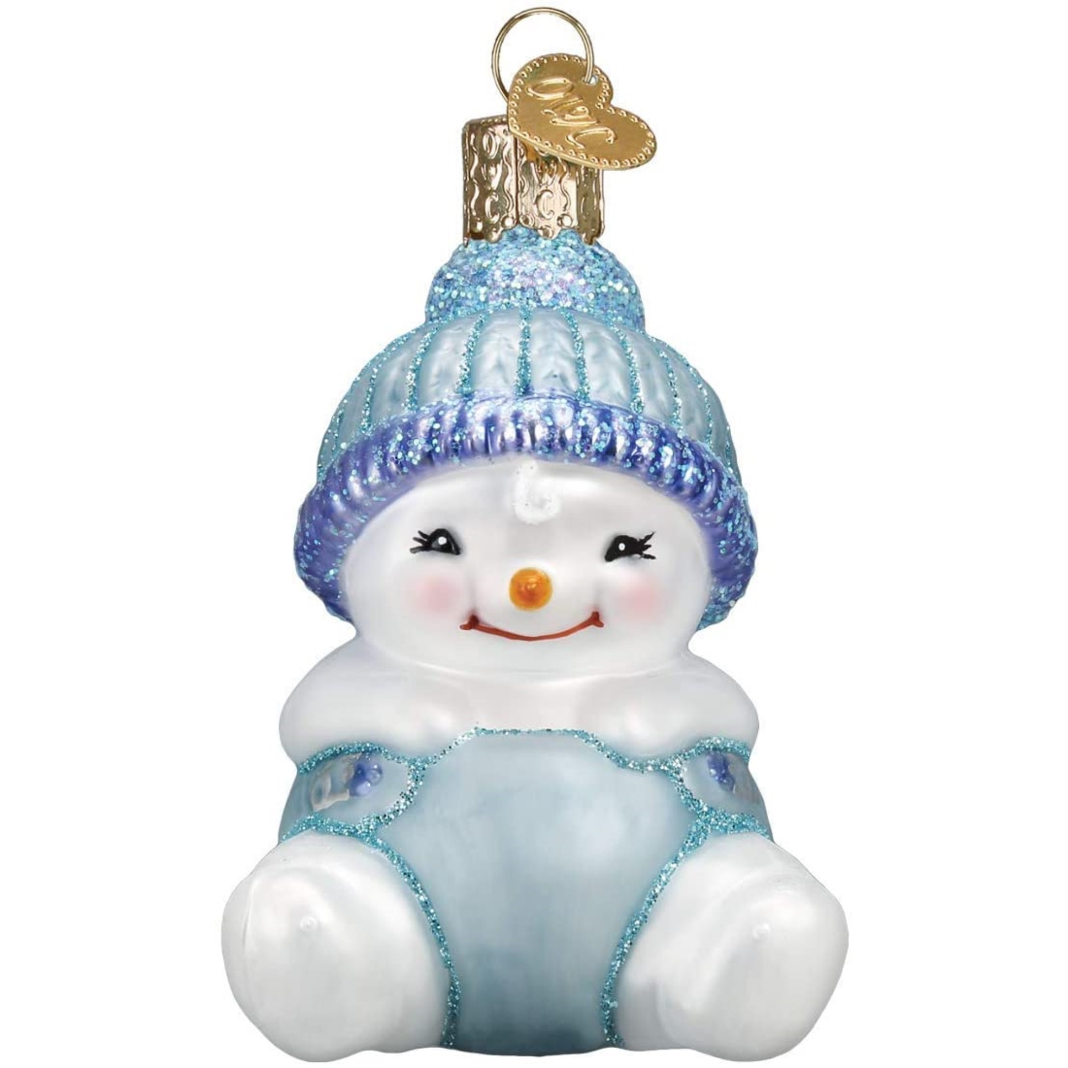 Old World Christmas Blown Glass Ornament for Christmas Tree, Snow Baby Boy