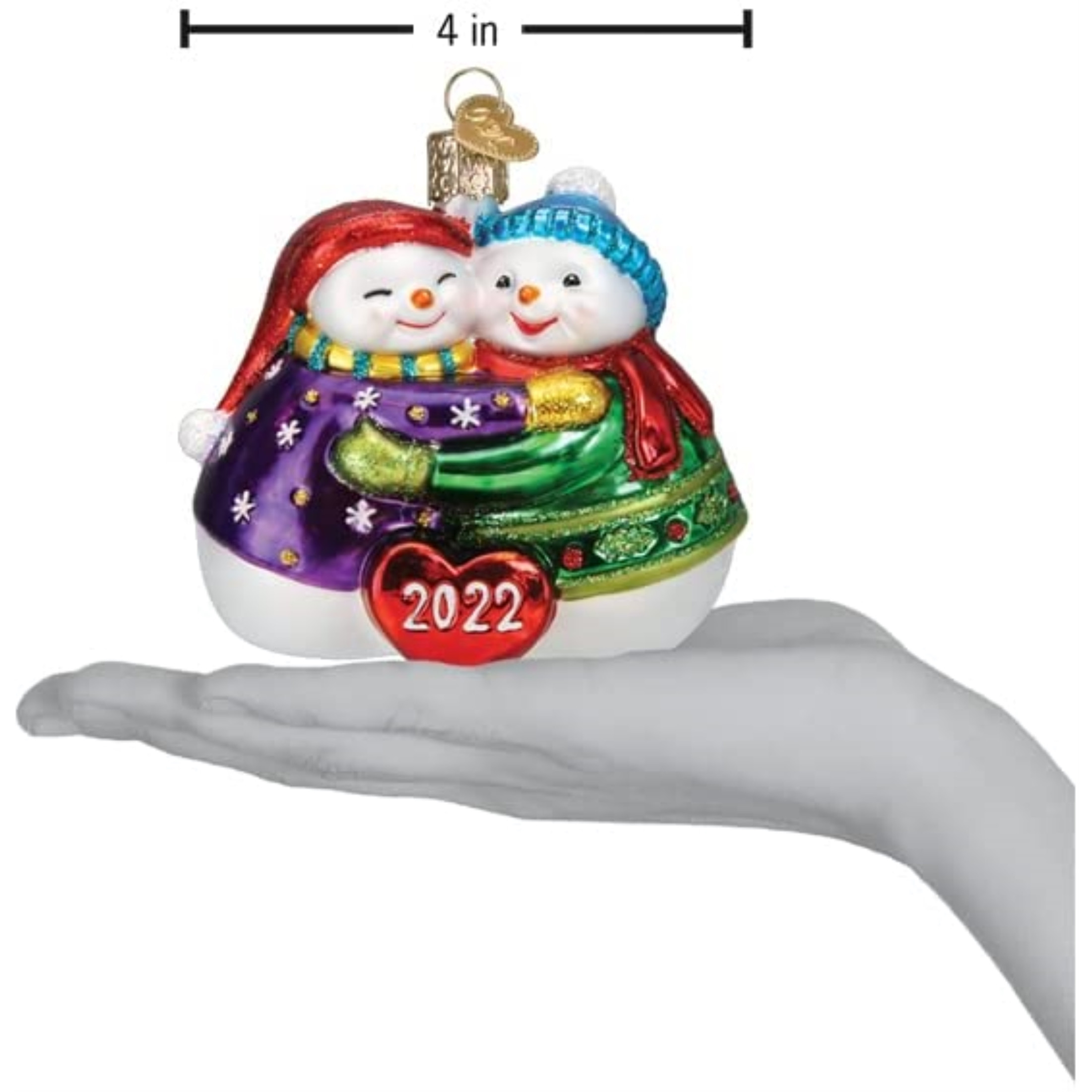 Old World Christmas Glass Blown Ornament, 2022 Together Again (With OWC Gift Box)