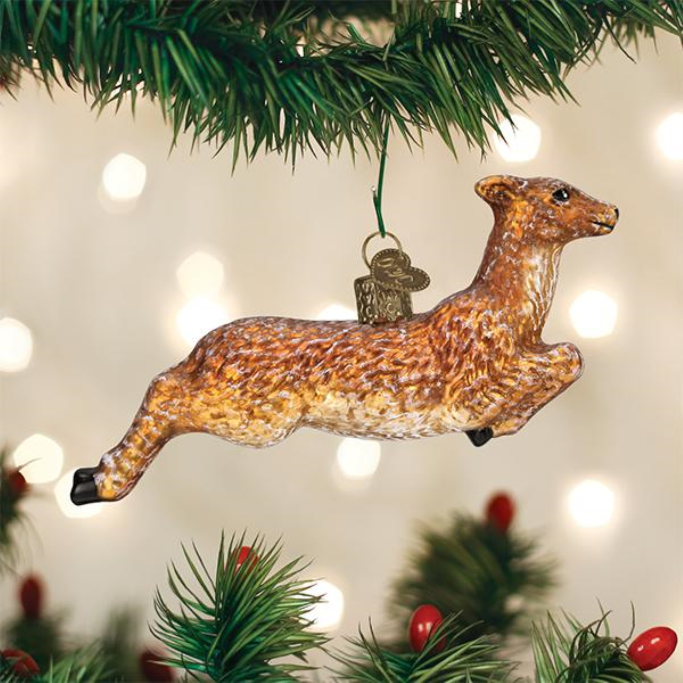 Old World Christmas Glass Blown Tree Ornament, Vintage Deer
