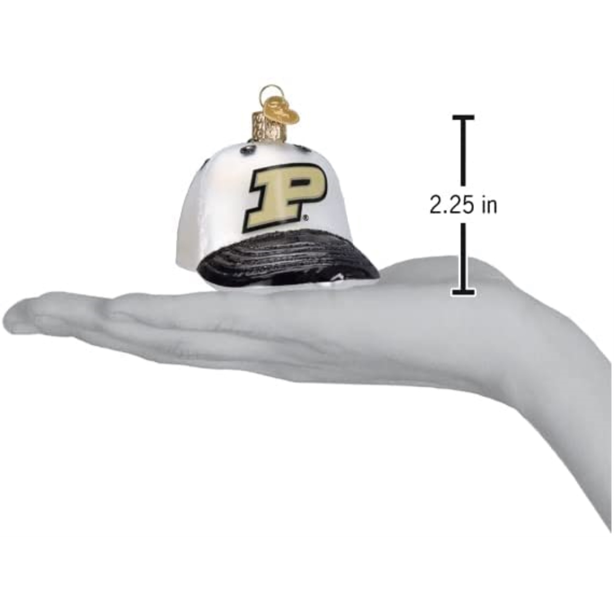 Old World Christmas Blown Glass Ornament for Christmas Tree, Purdue Baseball Cap