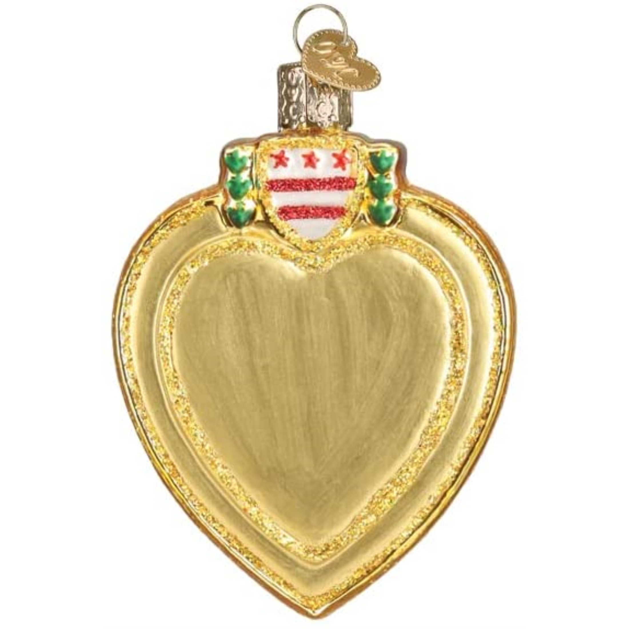 Old World Christmas Blown Glass Ornament for Christmas Tree, Purple Heart