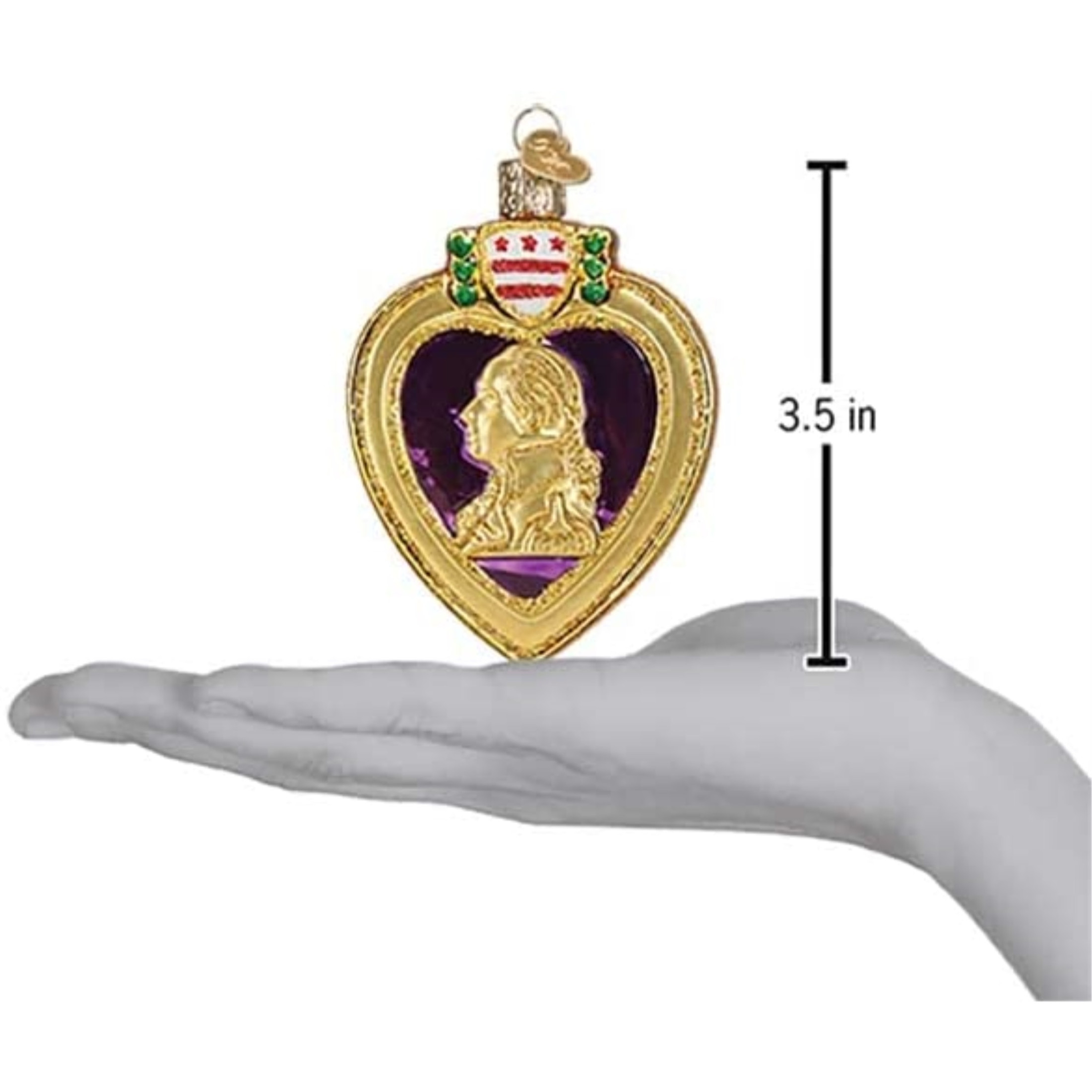 Old World Christmas Blown Glass Ornament for Christmas Tree, Purple Heart