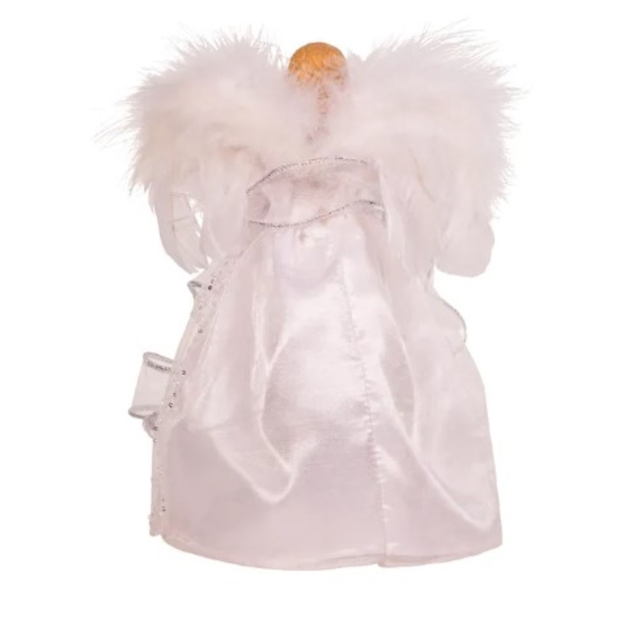 Kurt Adler Battery Operated Silver and White Fairy Light LED Angel Treetop, 10"