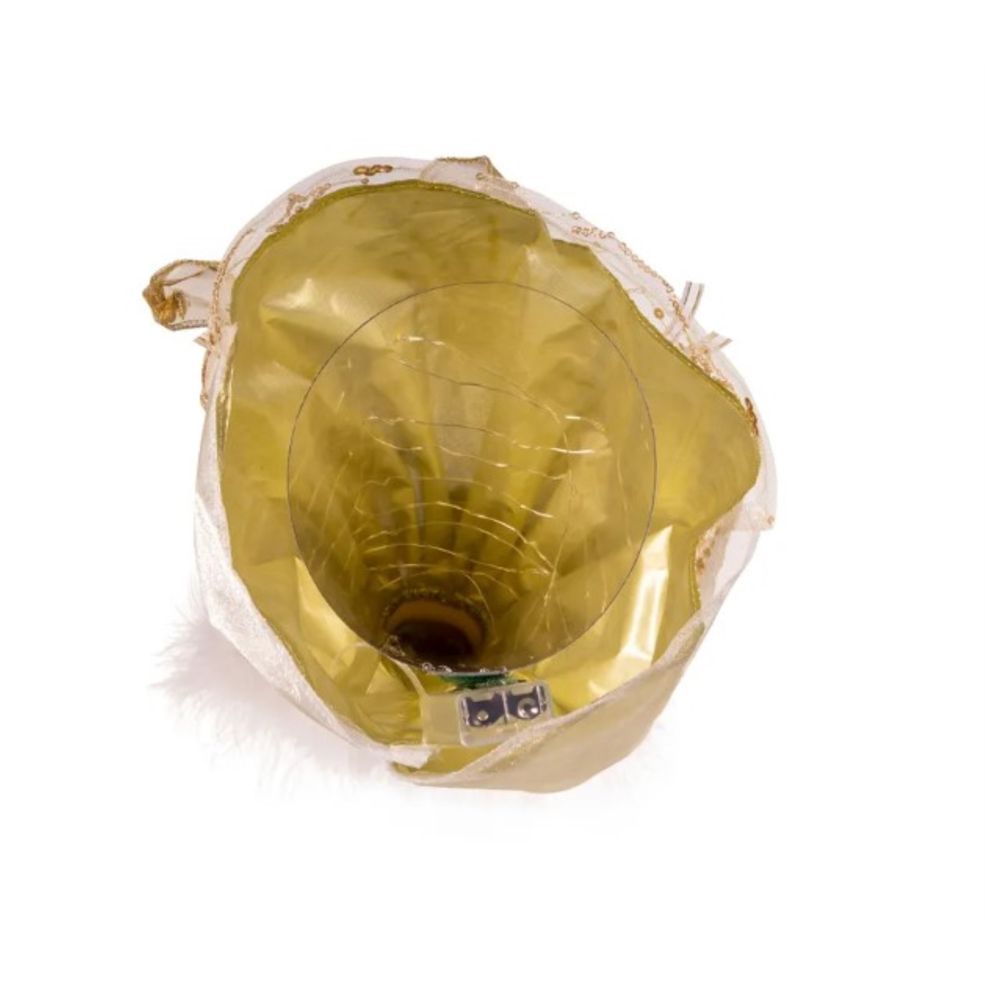 Kurt Adler Battery Operated White and Gold Lighted Angel Treetop 12"