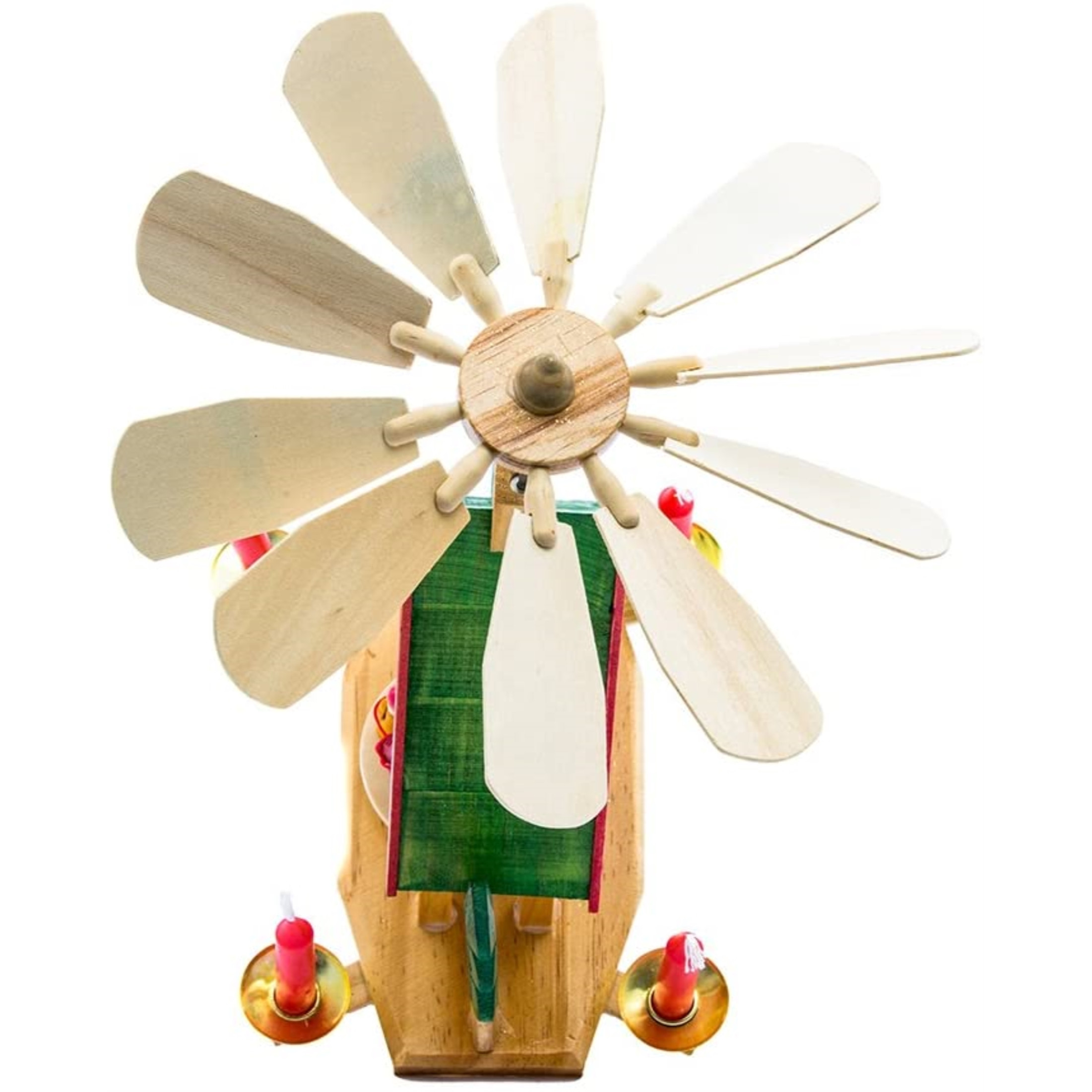Kurt Adler Wood Alpine House Carousel with Candles, 12"