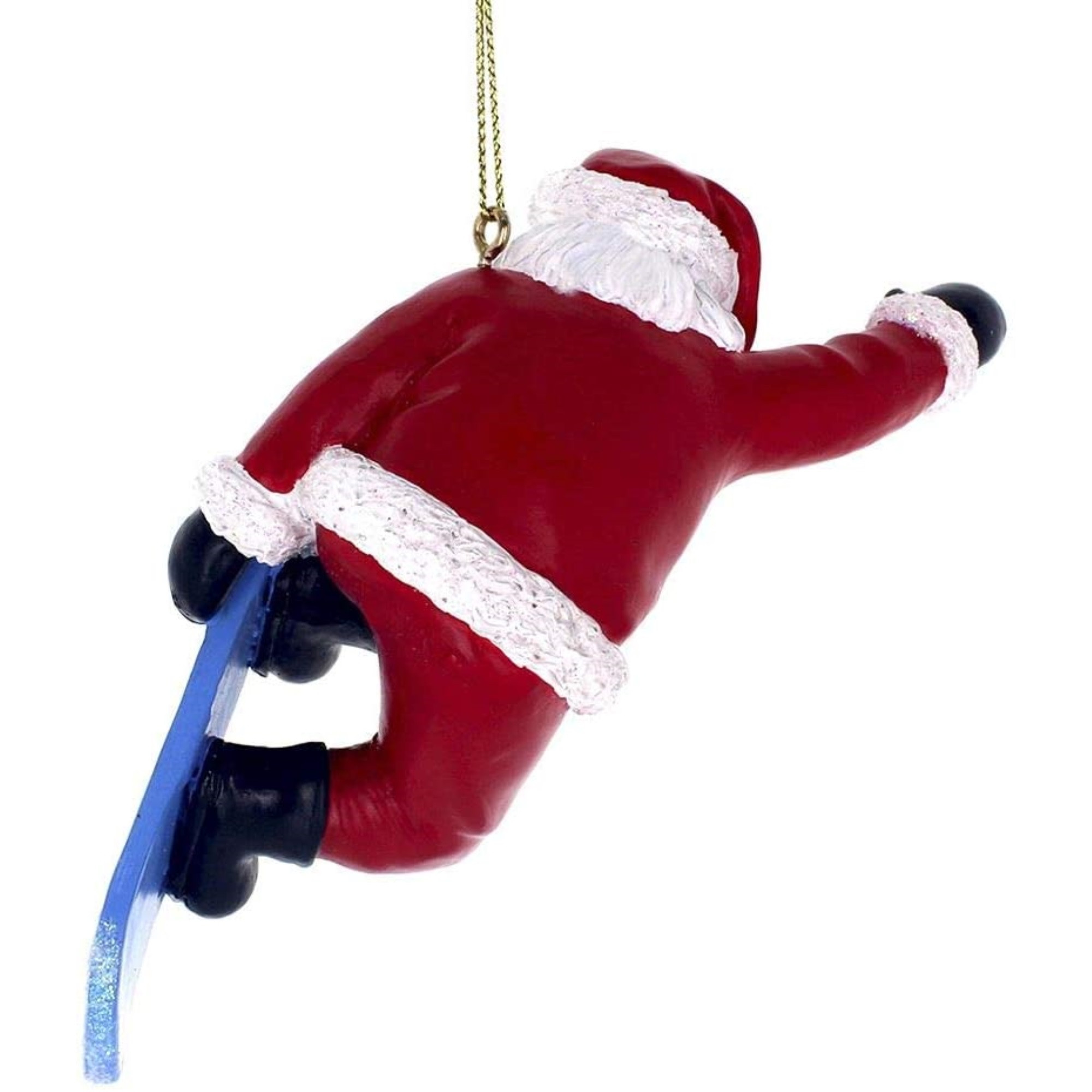 Kurt Adler Resin Ornament for Christmas Tree, Snowboard Santa