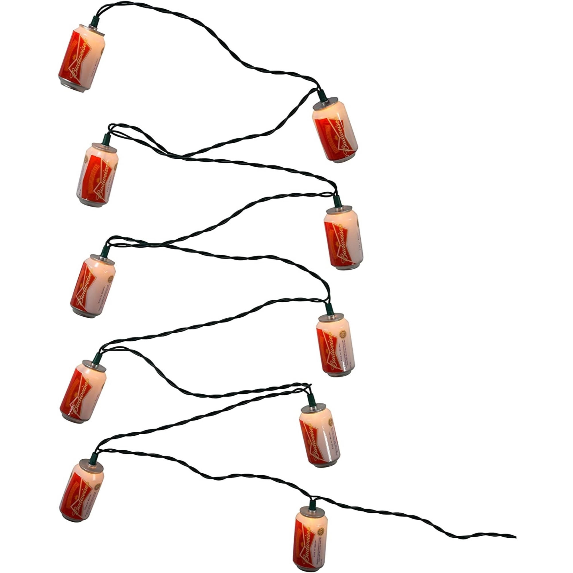 Kurt Adler Indoor/Outdoor String 10-Light Set Budweiser Can Light Set, 11.5'