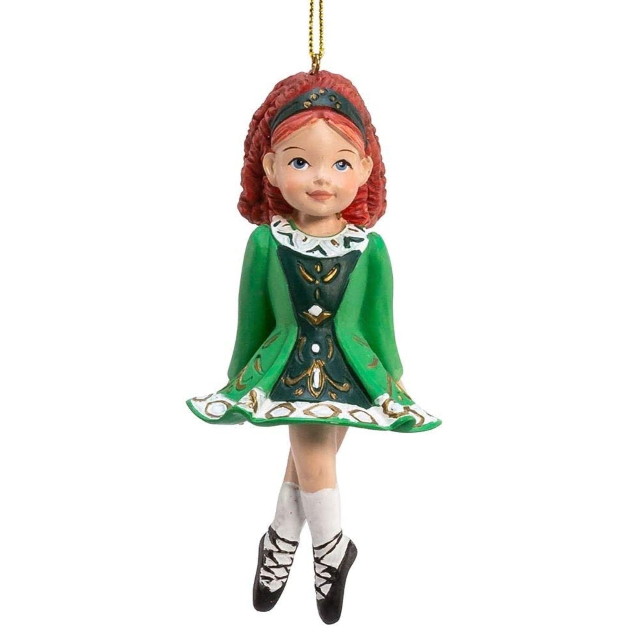 Kurt Adler Irish Girl Dancer in Green Dress Christmas Ornament