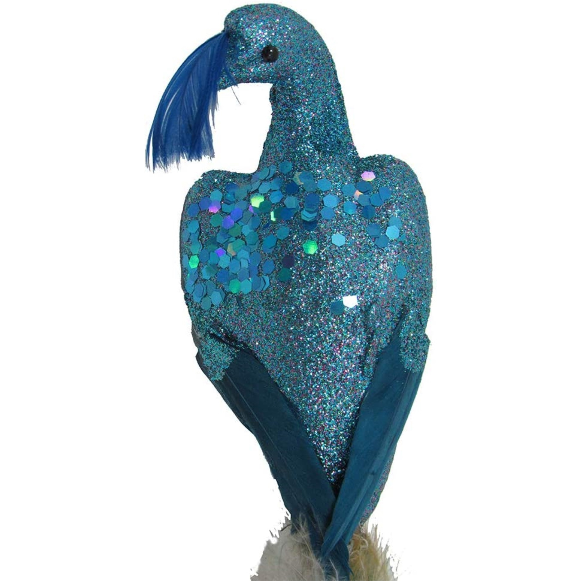 Kurt Adler Decorative Feather Peacock with Clip, 18” Long