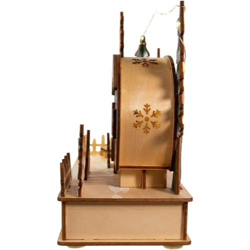 Kurt Adler Indoor Battery-Operated LED Lighted Tabletop Decoration, Wooden Camper, 7.5"