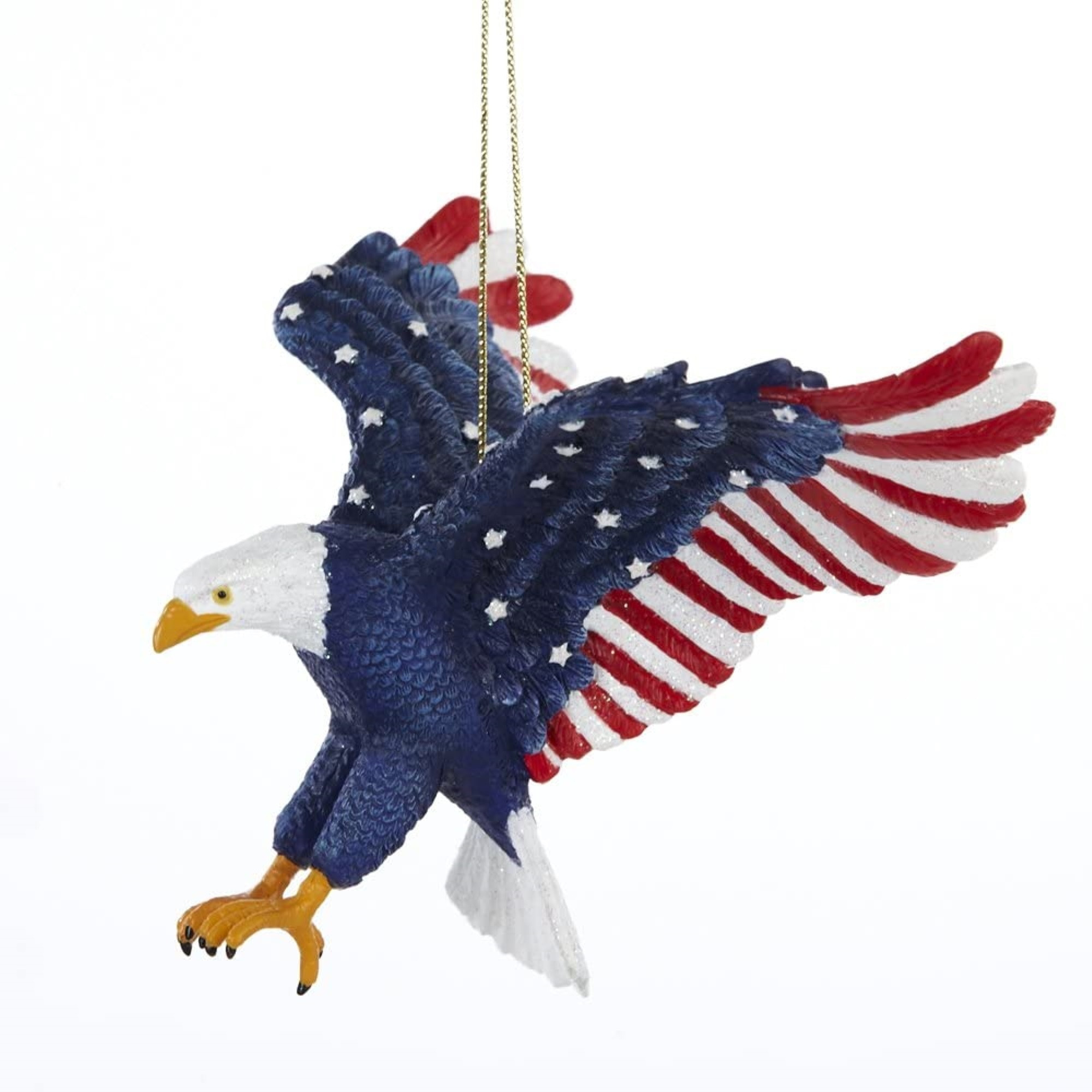Kurt Adler Resin Stars & Stripes Eagle Christmas Tree Ornament