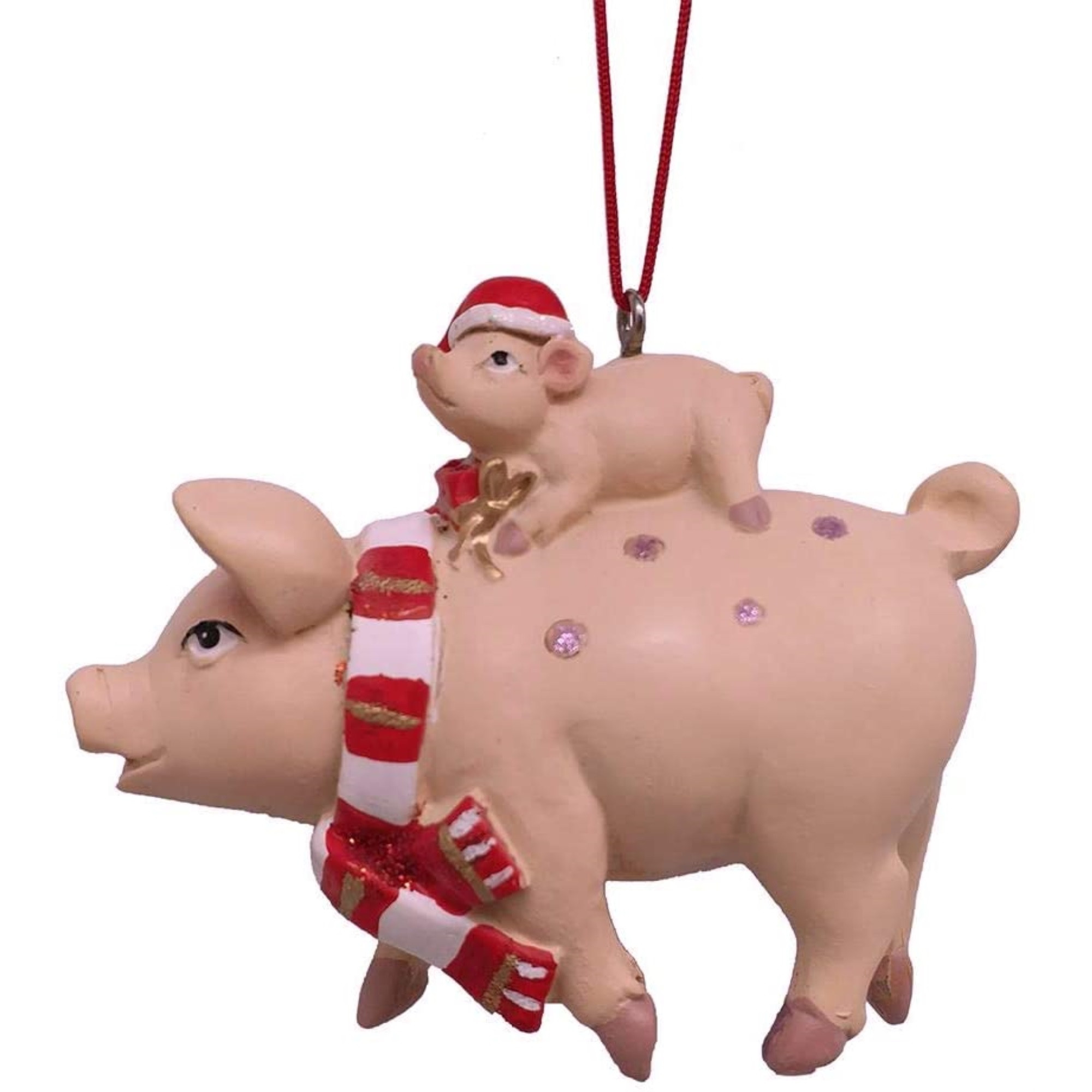 Kurt Adler Resin Ornament for Christmas Tree, Pig and Piglet