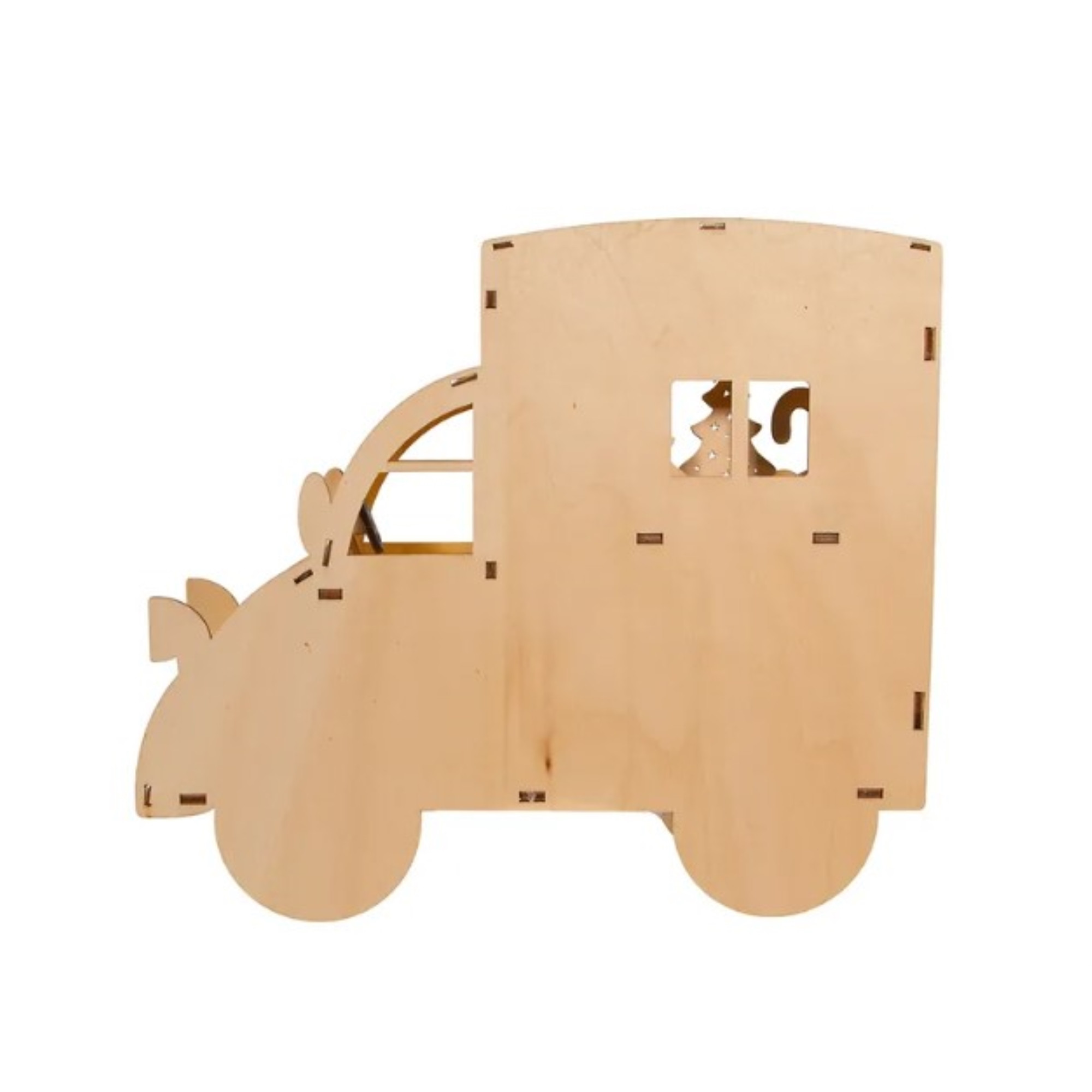 Kurt Adler Battery-Operated Wooden LED Lighted Tabletop Decoration, Gingerbread Truck, 10"