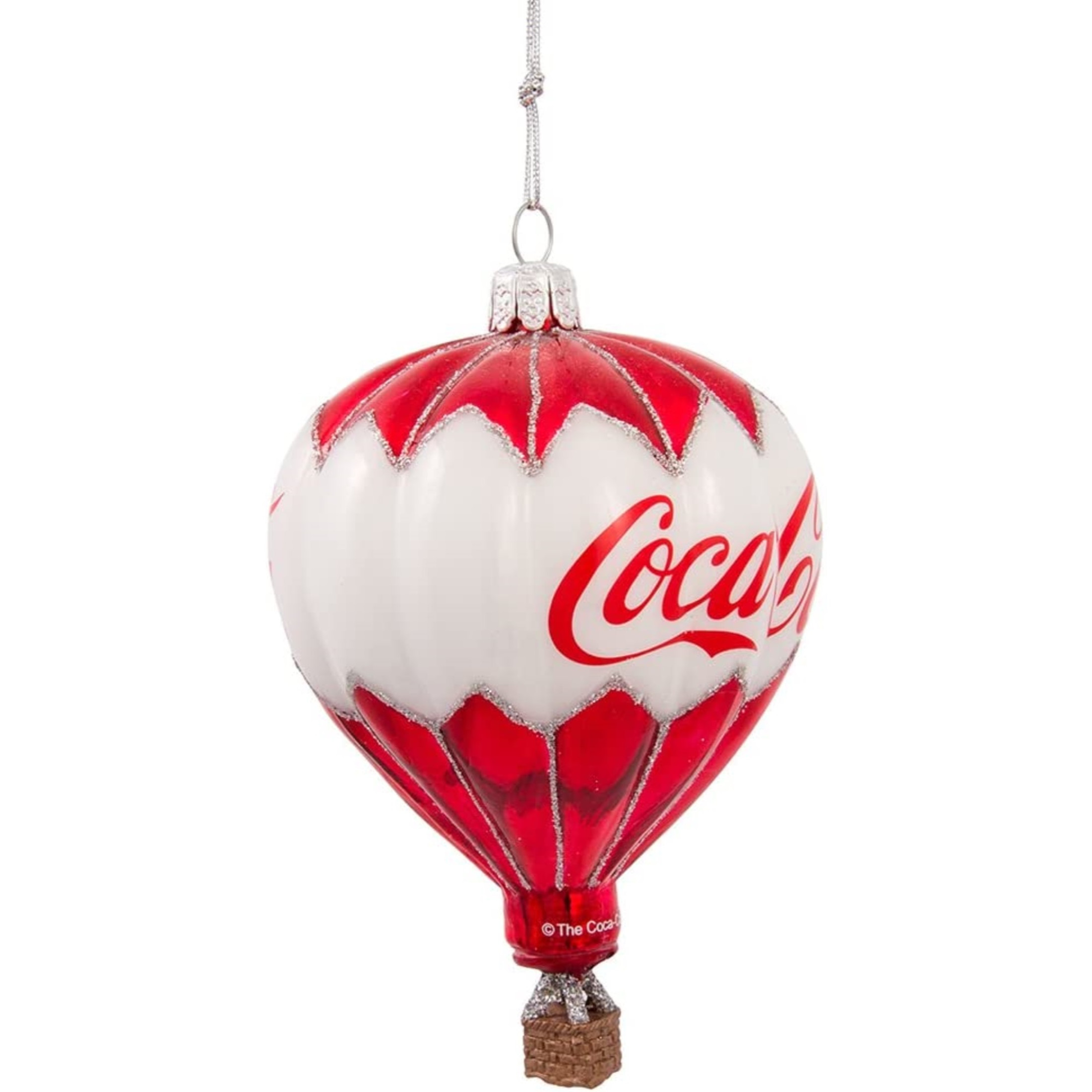 Kurt Adler Glass Coca-Cola Balloon Christmas Tree Ornament