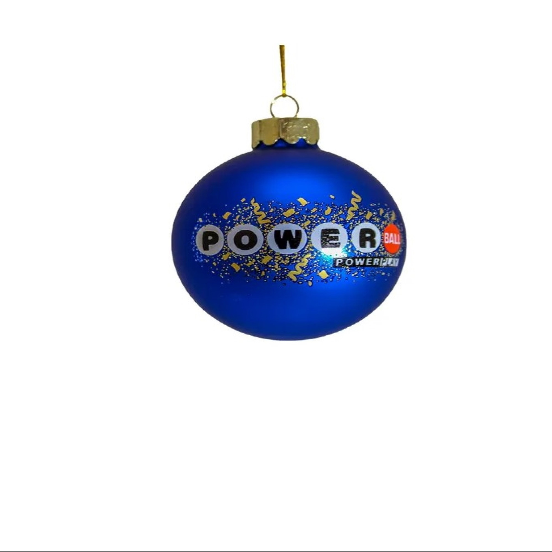 Kurt S. Adler Power Ball Glass Blue and Gold Ornament, 80MM, Multicolor