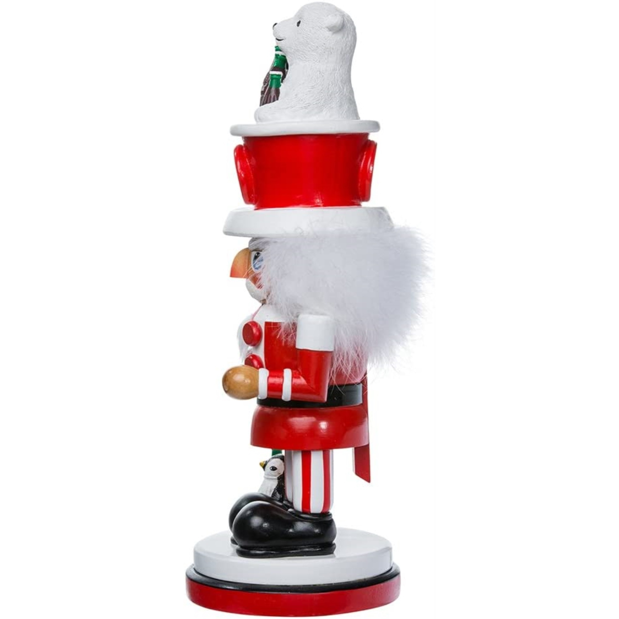 Kurt Adler Wooden Hollywood Nutcracker Collection, Coca-Cola Polar Bear Hat, 15"