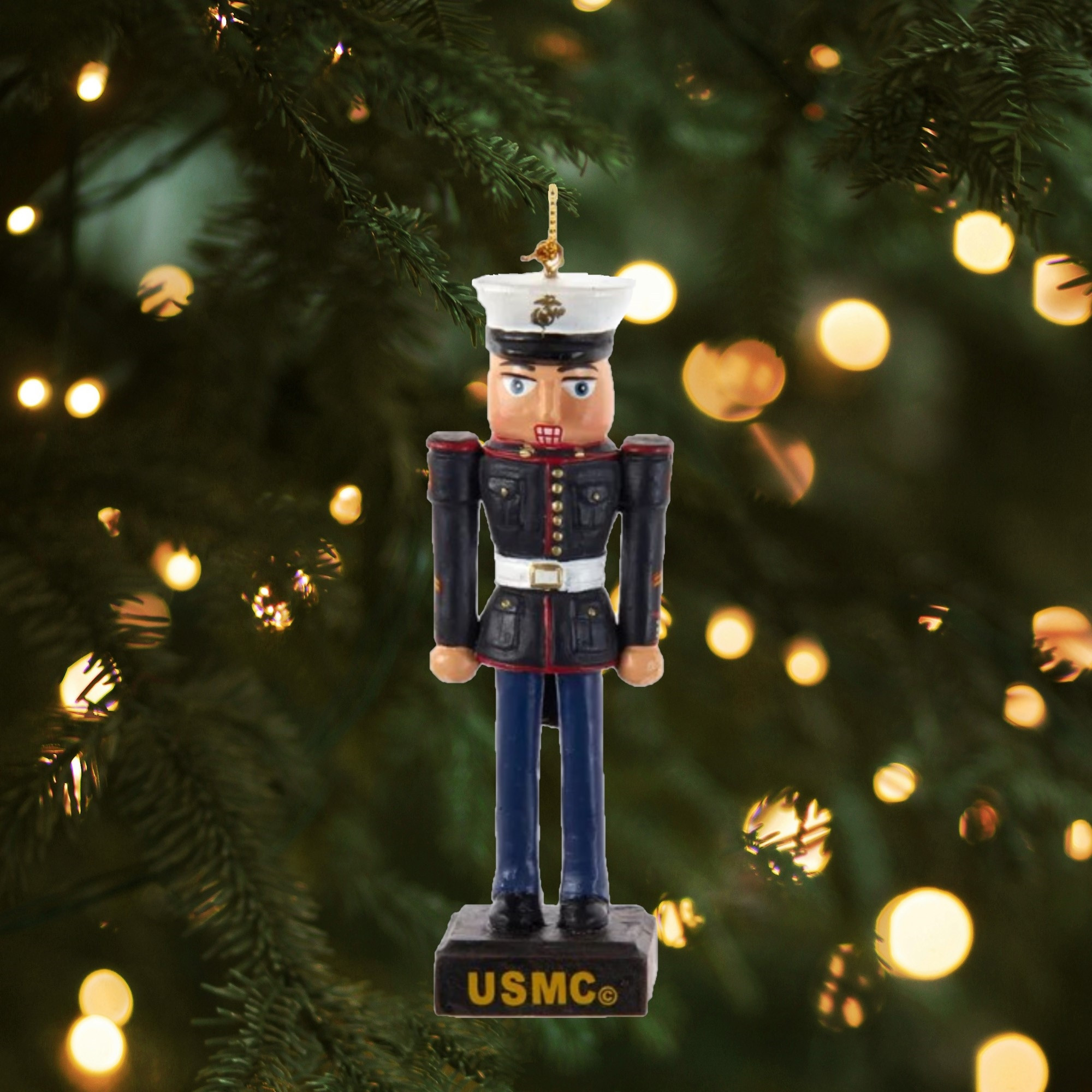 Kurt Adler Ornament For Christmas Tree, USMC Military Nutcracker