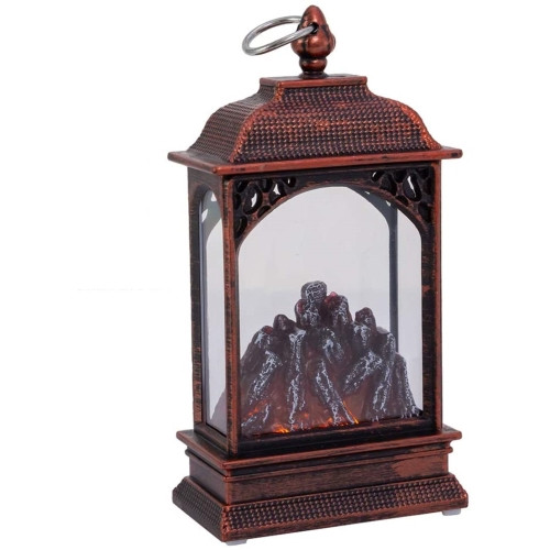 Kurt Adler Indoor Battery-Operated LED Lighted Tabletop Decoration, Fireplace Lantern, 5.3"