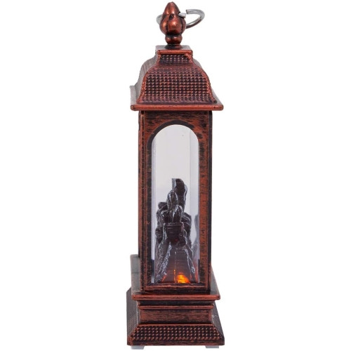 Kurt Adler Indoor Battery-Operated LED Lighted Tabletop Decoration, Fireplace Lantern, 5.3"