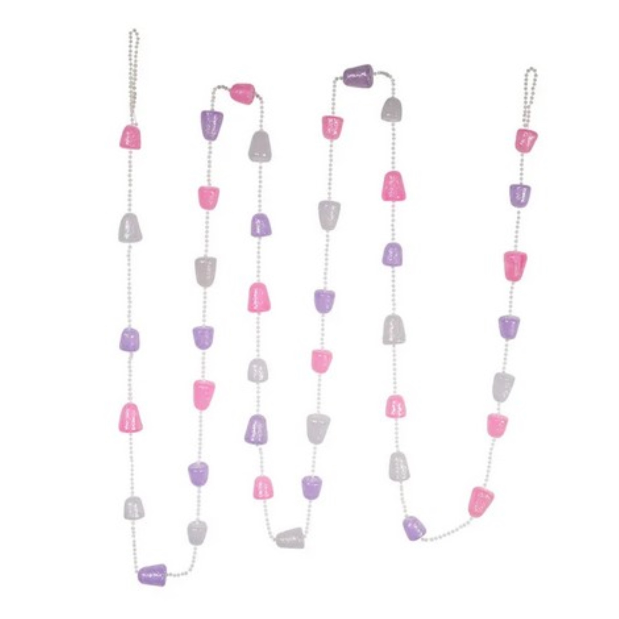 Kurt Adler Plastic Glittered Gum Drop Garland, Pink, Purple and White, 9ft