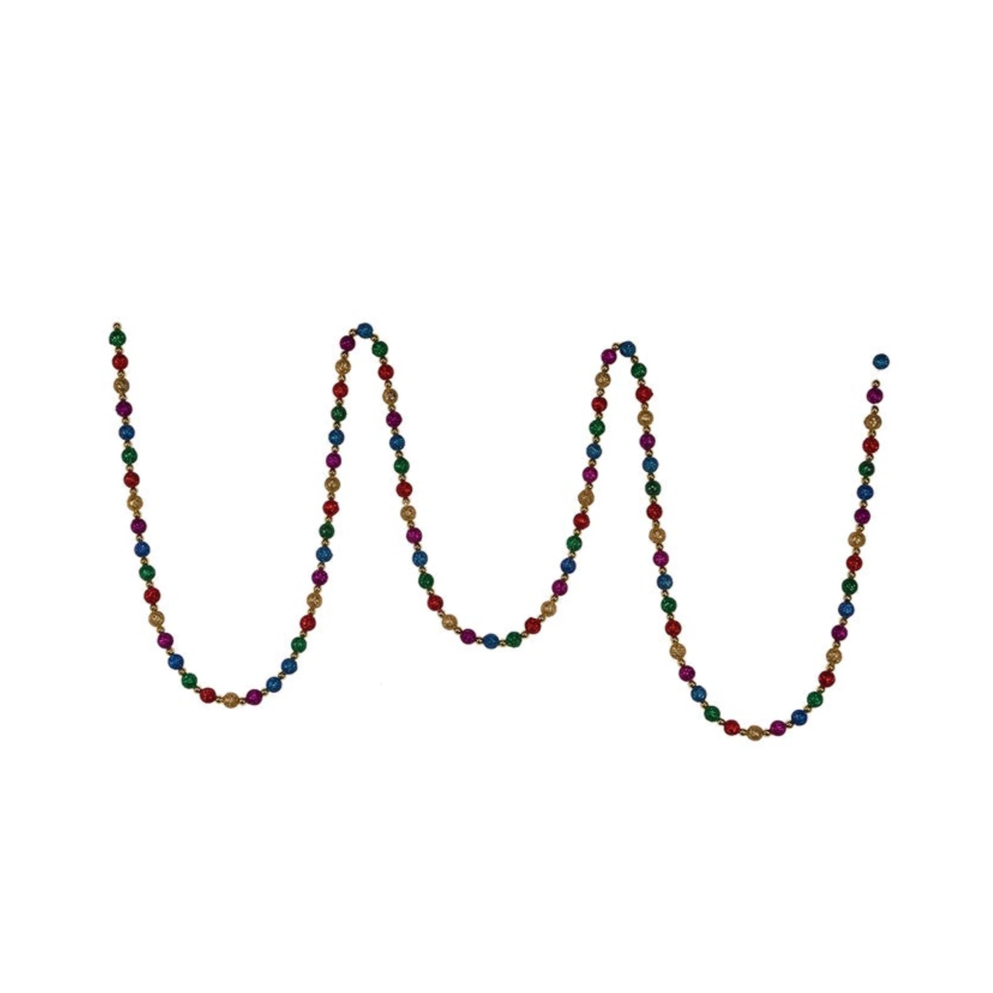Kurt Adler Christmas Decoration, Rounded Beaded Garland, Multicolor, 9ft