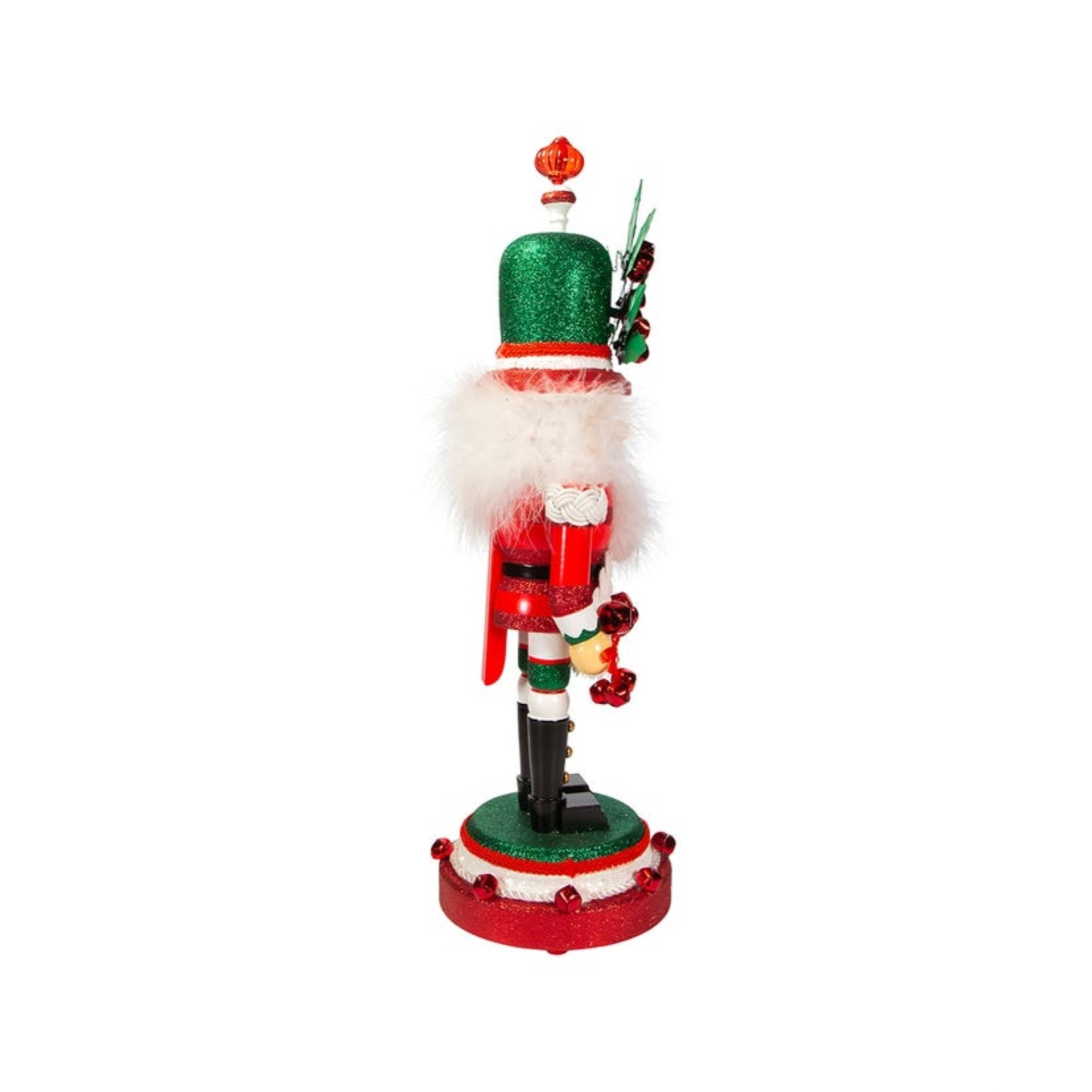 Kurt Adler Hollywood Nutcrackers, Wind Up Musical Jingle Bells Nutcracker, 18"