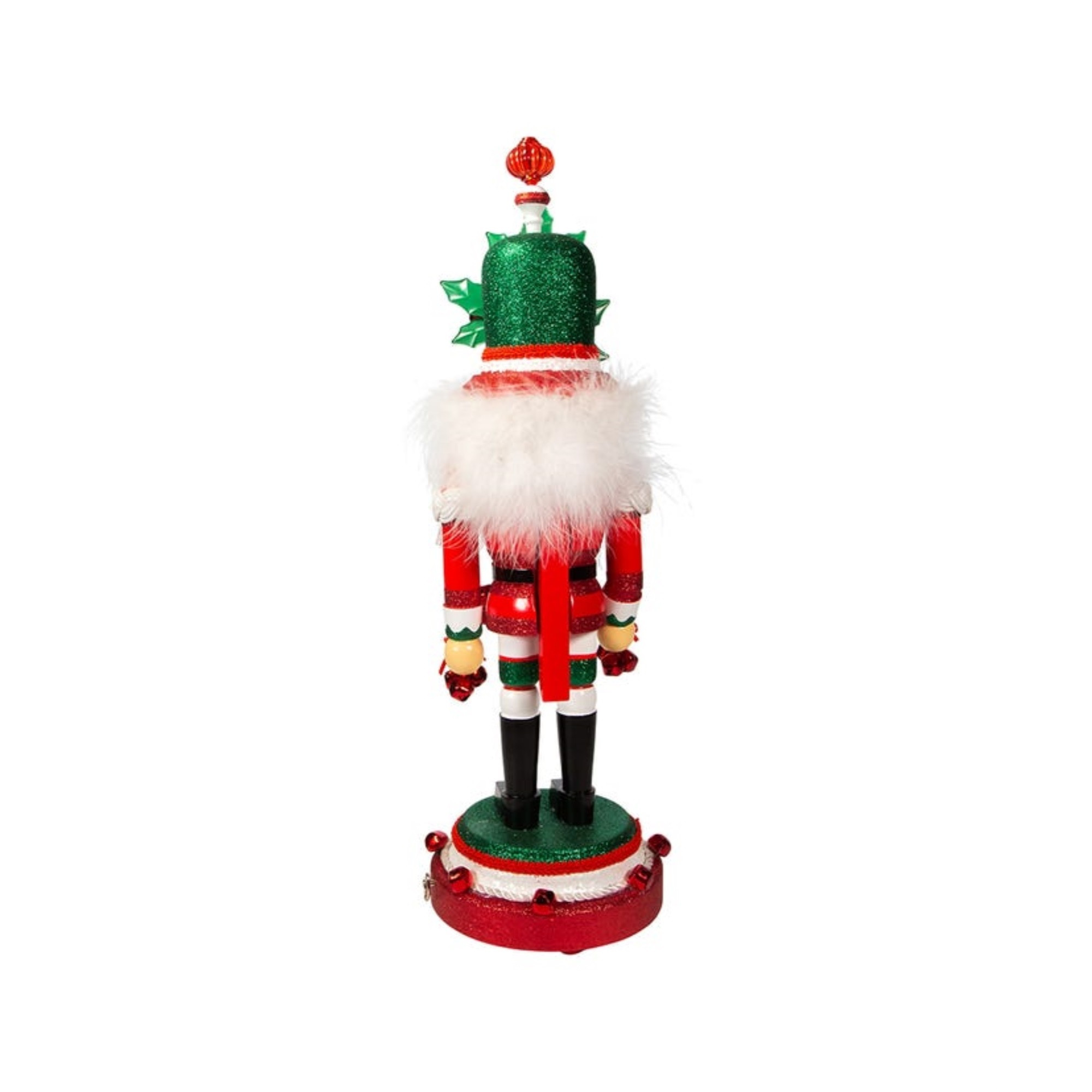 Kurt Adler Hollywood Nutcrackers, Wind Up Musical Jingle Bells Nutcracker, 18"