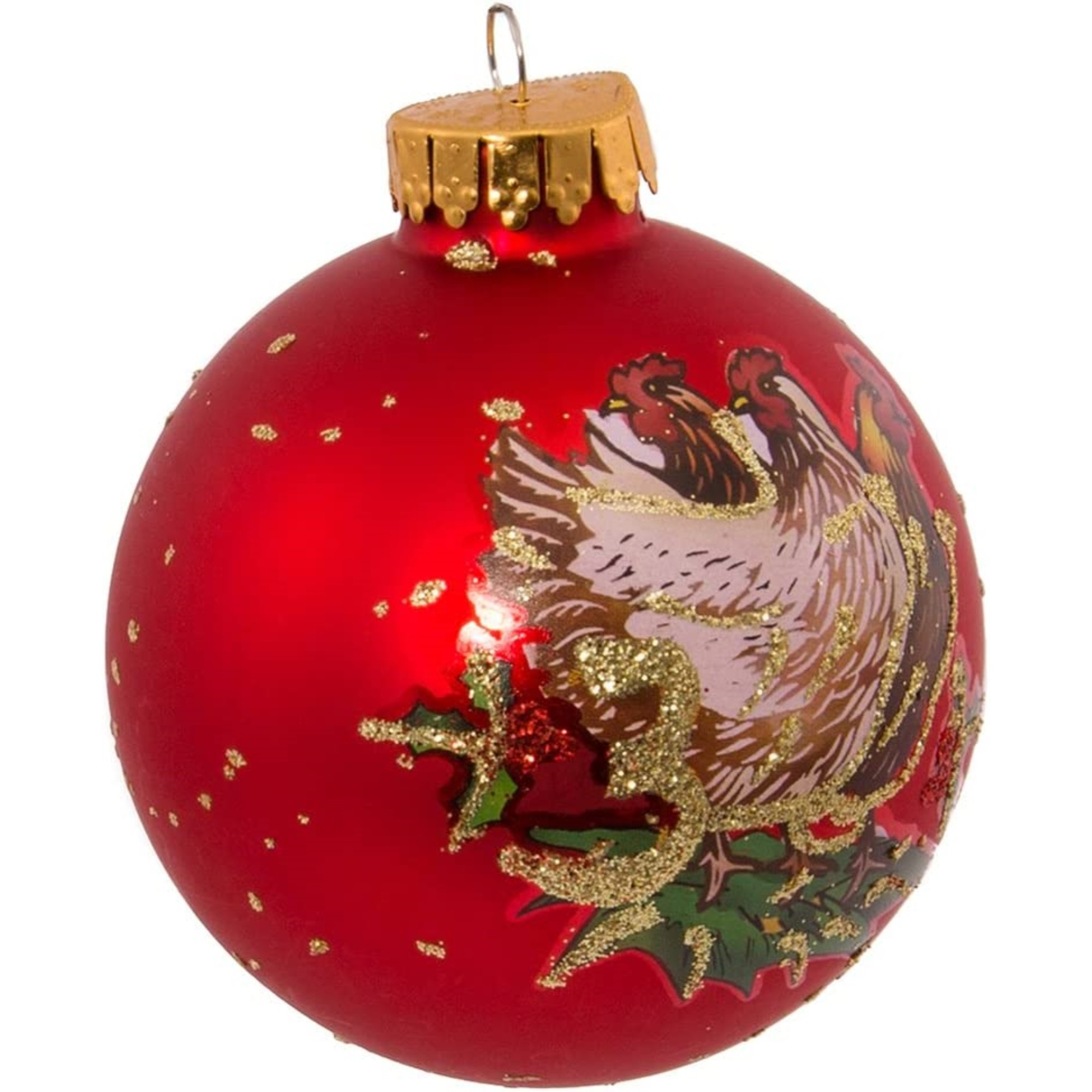 Kurt Adler 12-Piece 12-Days of Christmas Decorative Glass Balls Set, 65mm