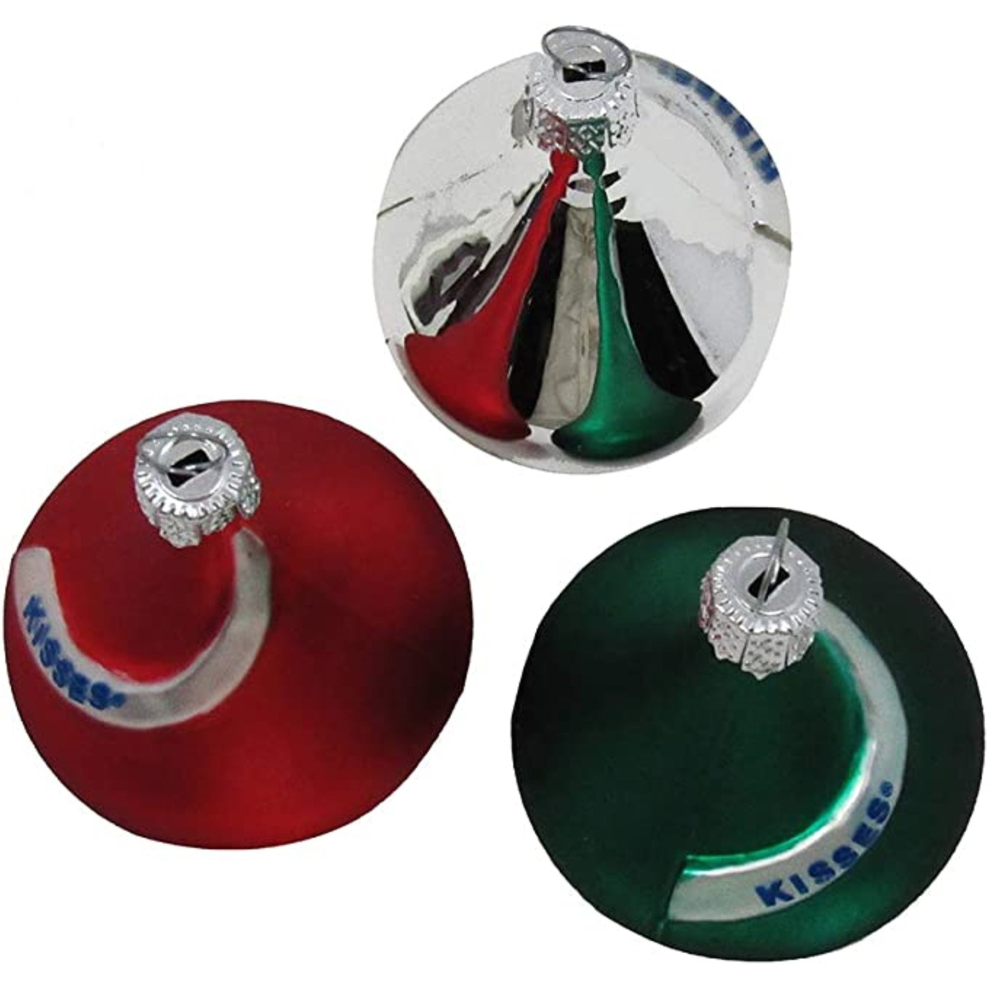 Kurt Adler Hershey's Miniature Kisses Glass Ornaments, 6-Piece Box Set, 1.5"