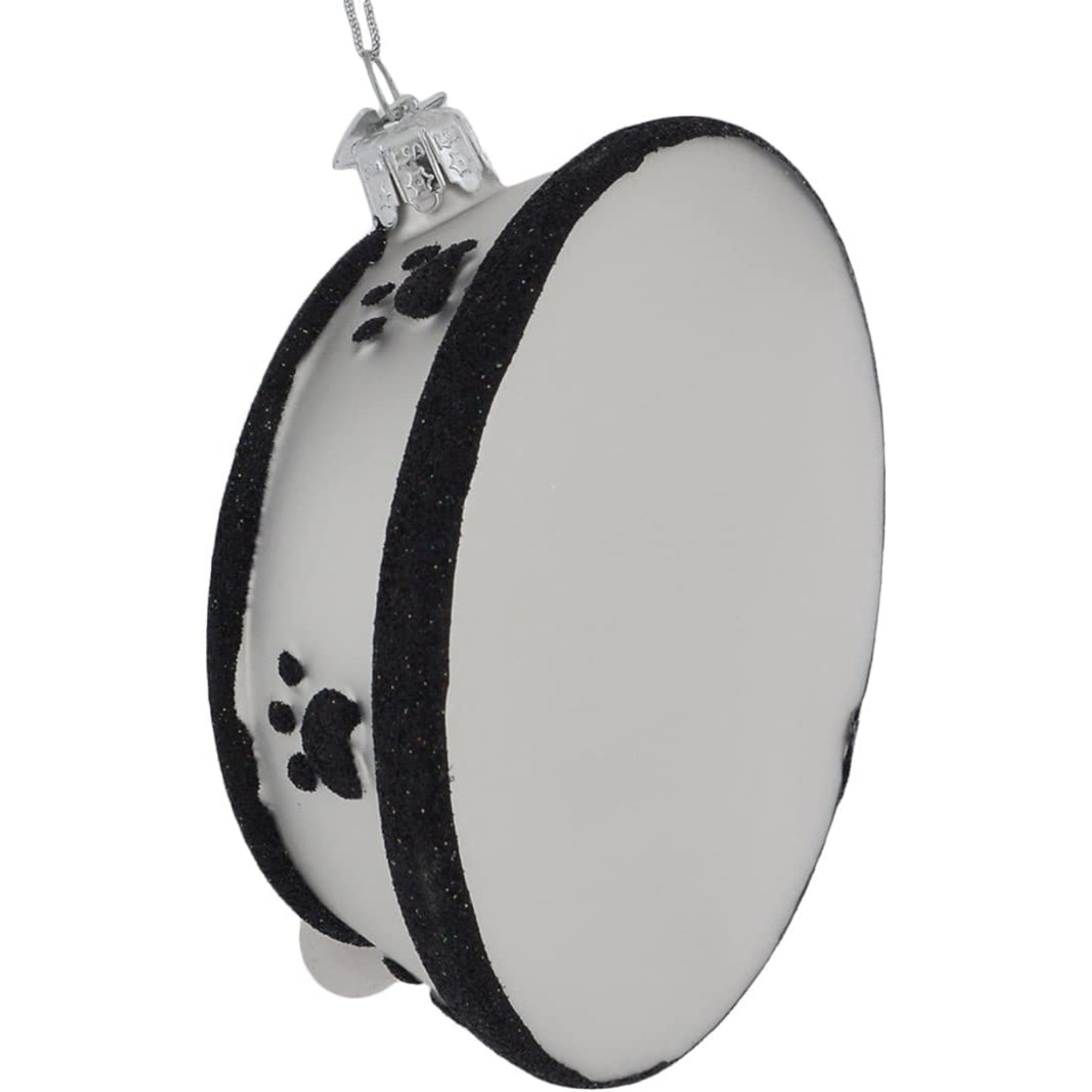 Kurt Adler Noble Gems Glass Ornament for Christmas Tree, Dog Bone in Bowl