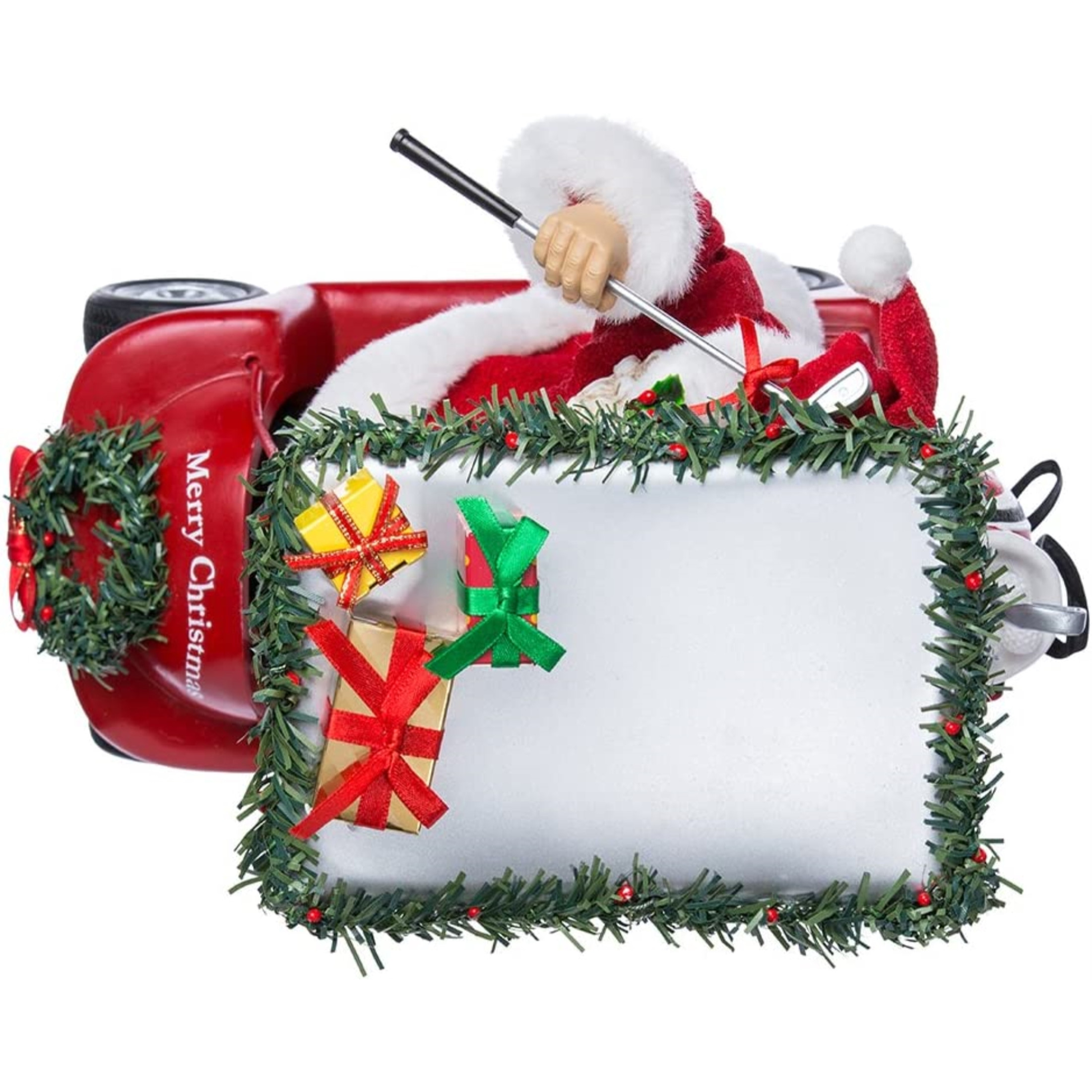 Kurt Adler Fabriche Santa Driving Golf Cart Christmas Figurine, 11.25"