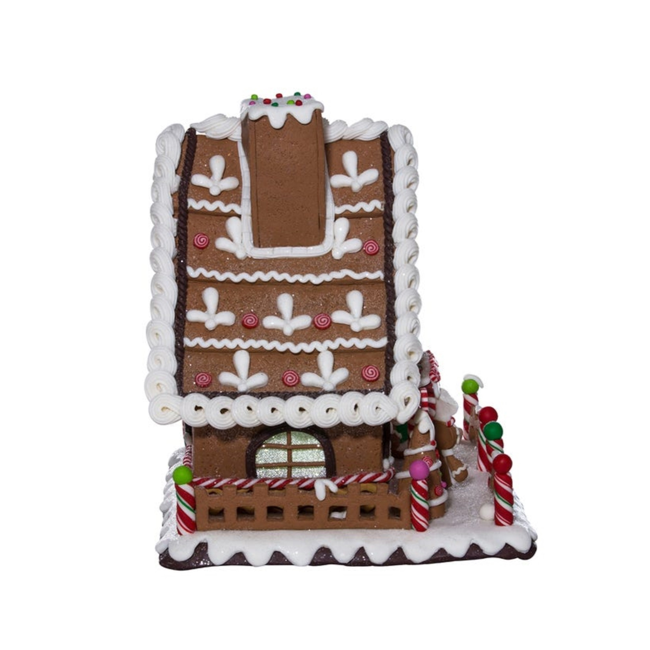 Kurt S. Adler Clay Dough LED Gingerbread House Table Piece, 10"