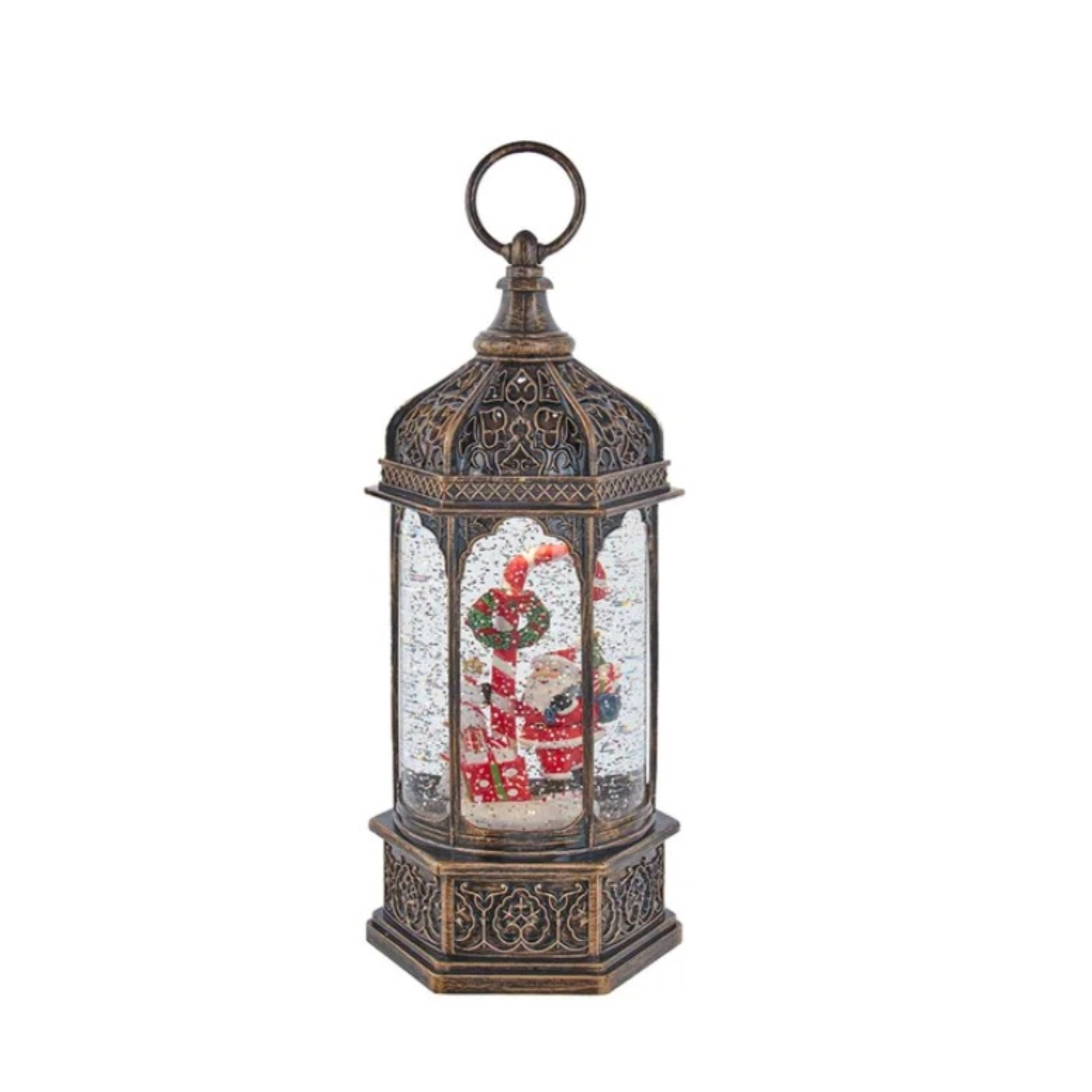 Kurt Adler Battery Operated LED Santa Claus Water Lantern, 11"