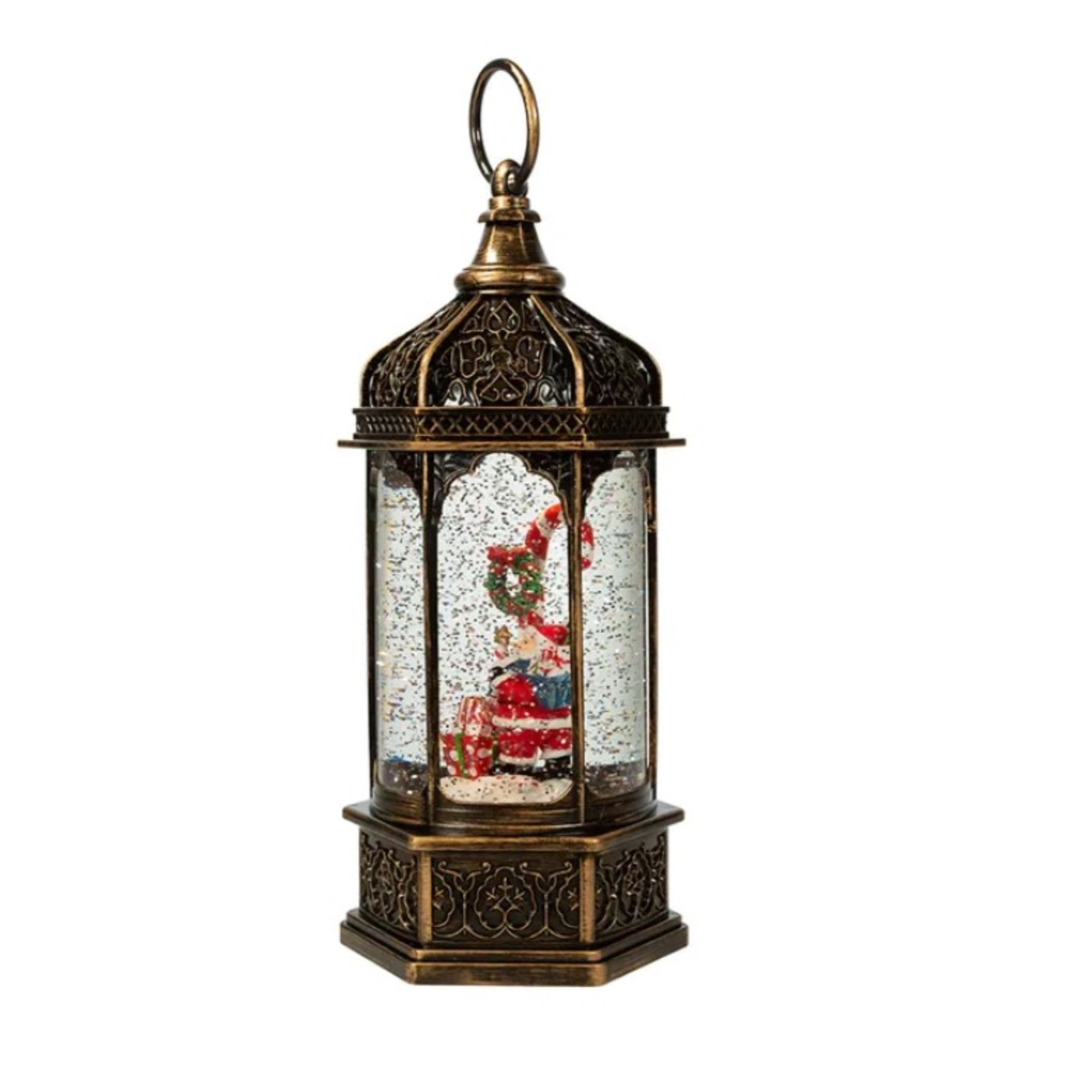Kurt Adler Battery Operated LED Santa Claus Water Lantern, 11"