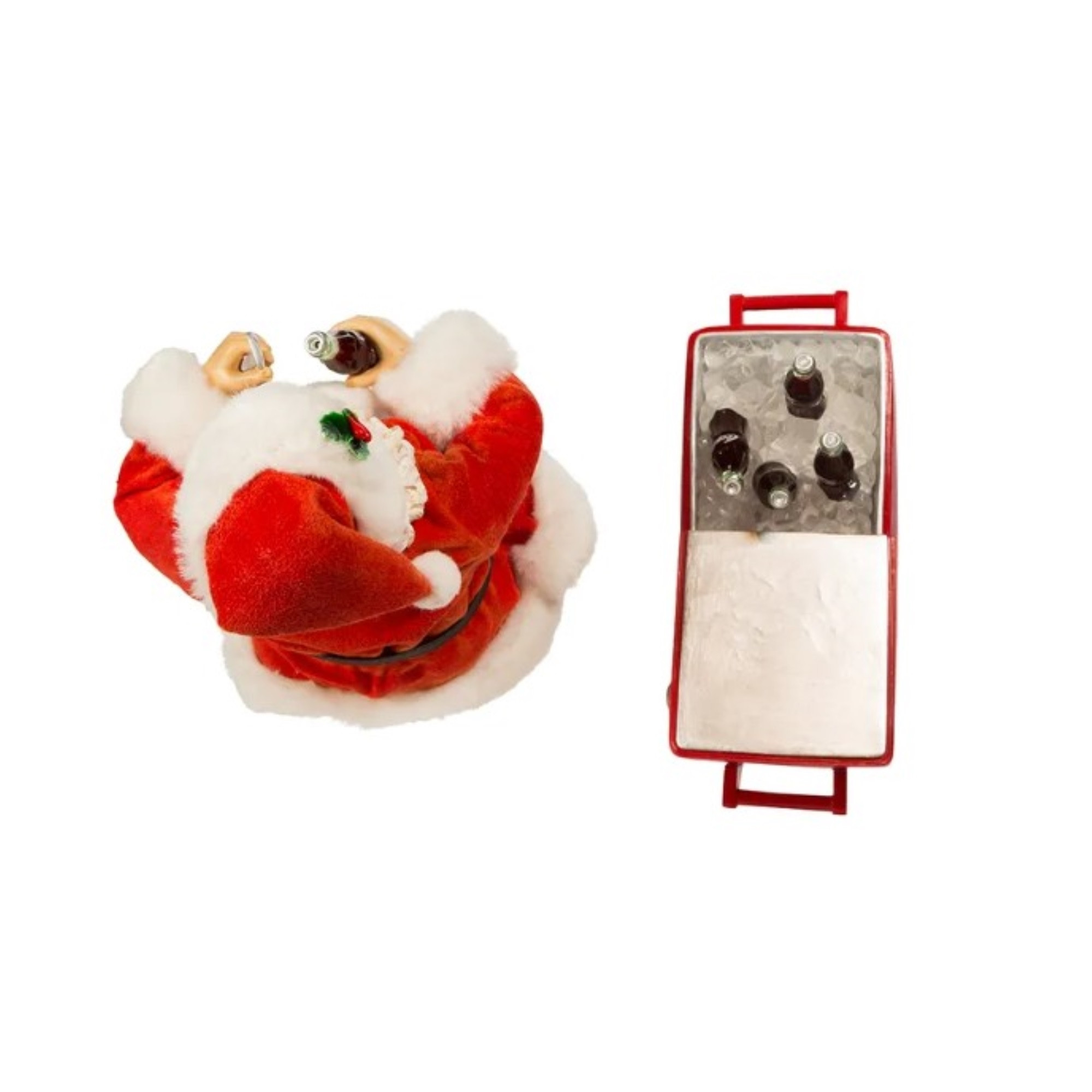 Kurt Adler 10.5-Inch Fabriché™ Coca-Cola® Battery Operated Santa with Lighted Wreath