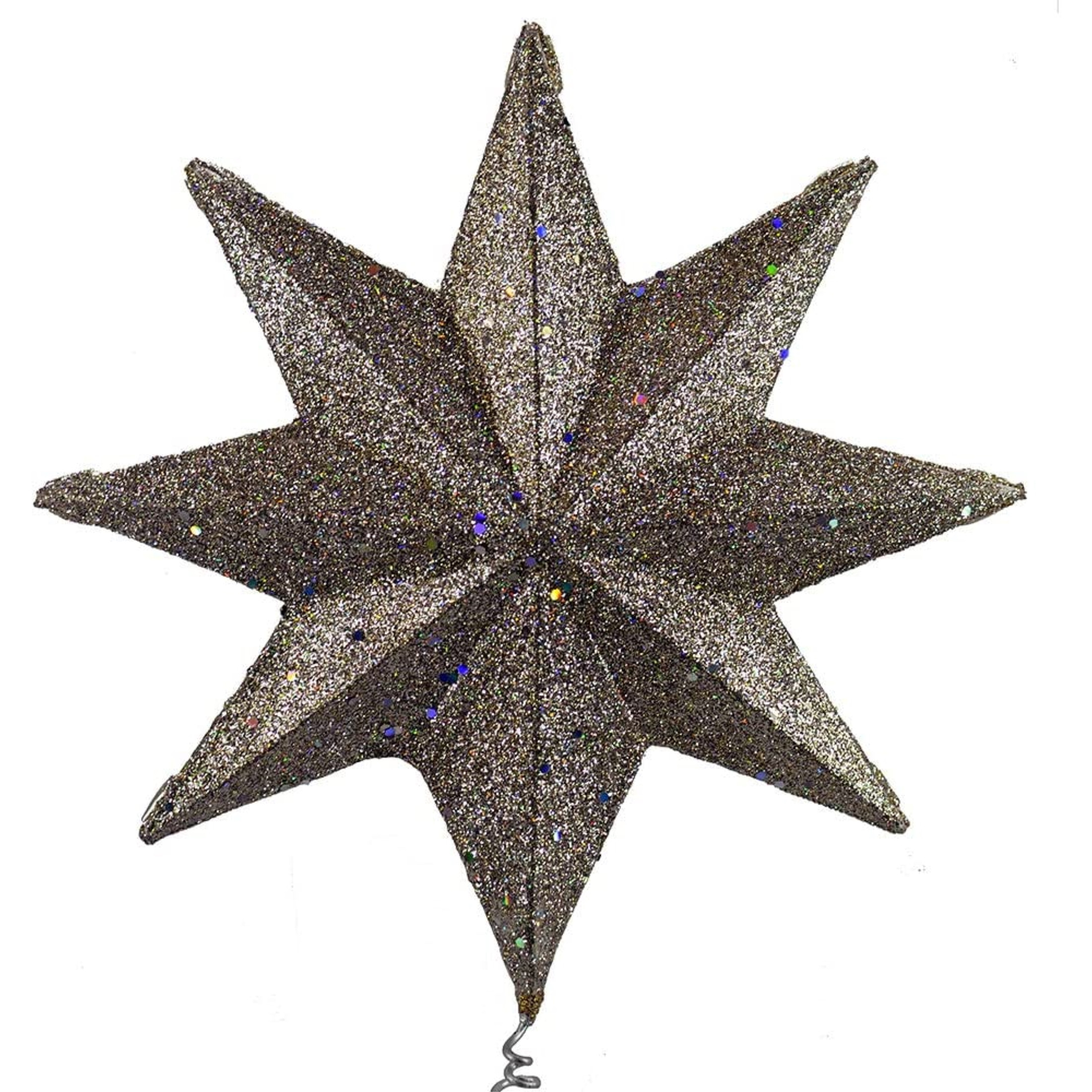 Kurt Adler 8-Point Ruby and Platinum Star Christmas Treetoper, Red/Silver, 16.5"