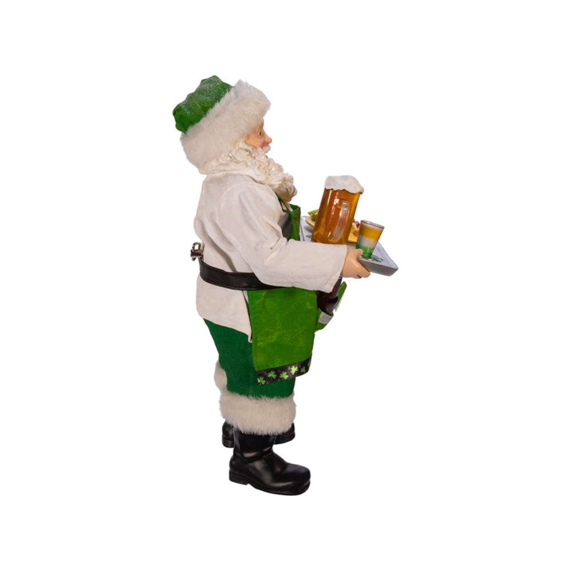 Kurt S. Adler Fabriche Musical Irish Chef Santa, 10.5"